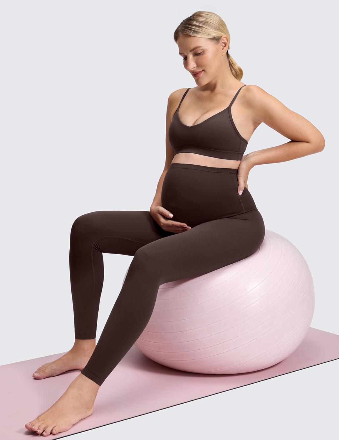 imageCRZ YOGA Butterluxe Maternity Leggings 25quot Over The Belly Buttery Soft Workout Activewear Yoga Womens Pregnancy PantsHot Fudge Brown