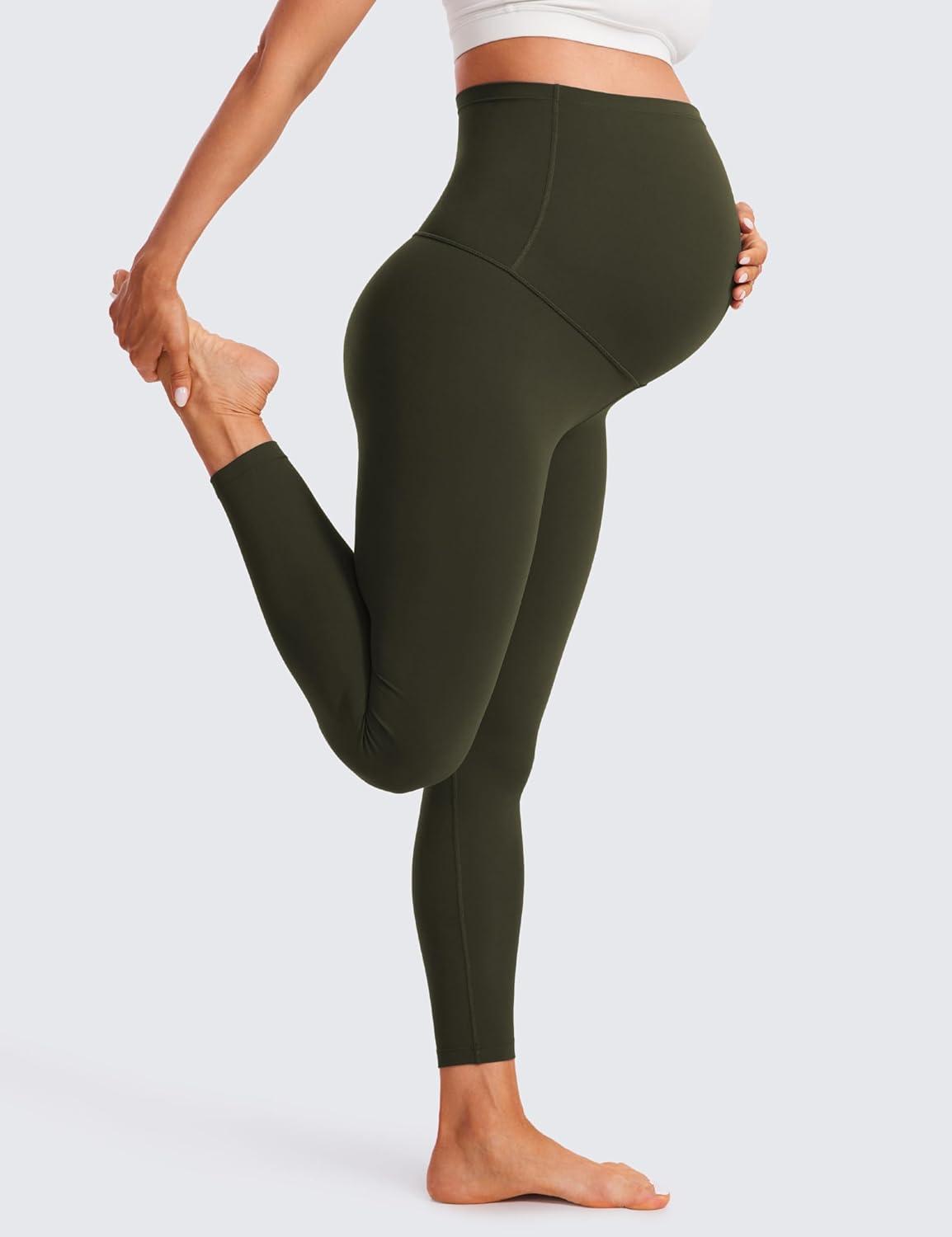imageCRZ YOGA Butterluxe Maternity Leggings 25quot Over The Belly Buttery Soft Workout Activewear Yoga Womens Pregnancy PantsOlive Green