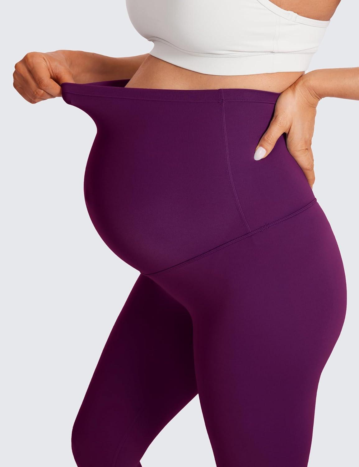 imageCRZ YOGA Butterluxe Maternity Leggings 25quot Over The Belly Buttery Soft Workout Activewear Yoga Womens Pregnancy PantsPlum Magenta