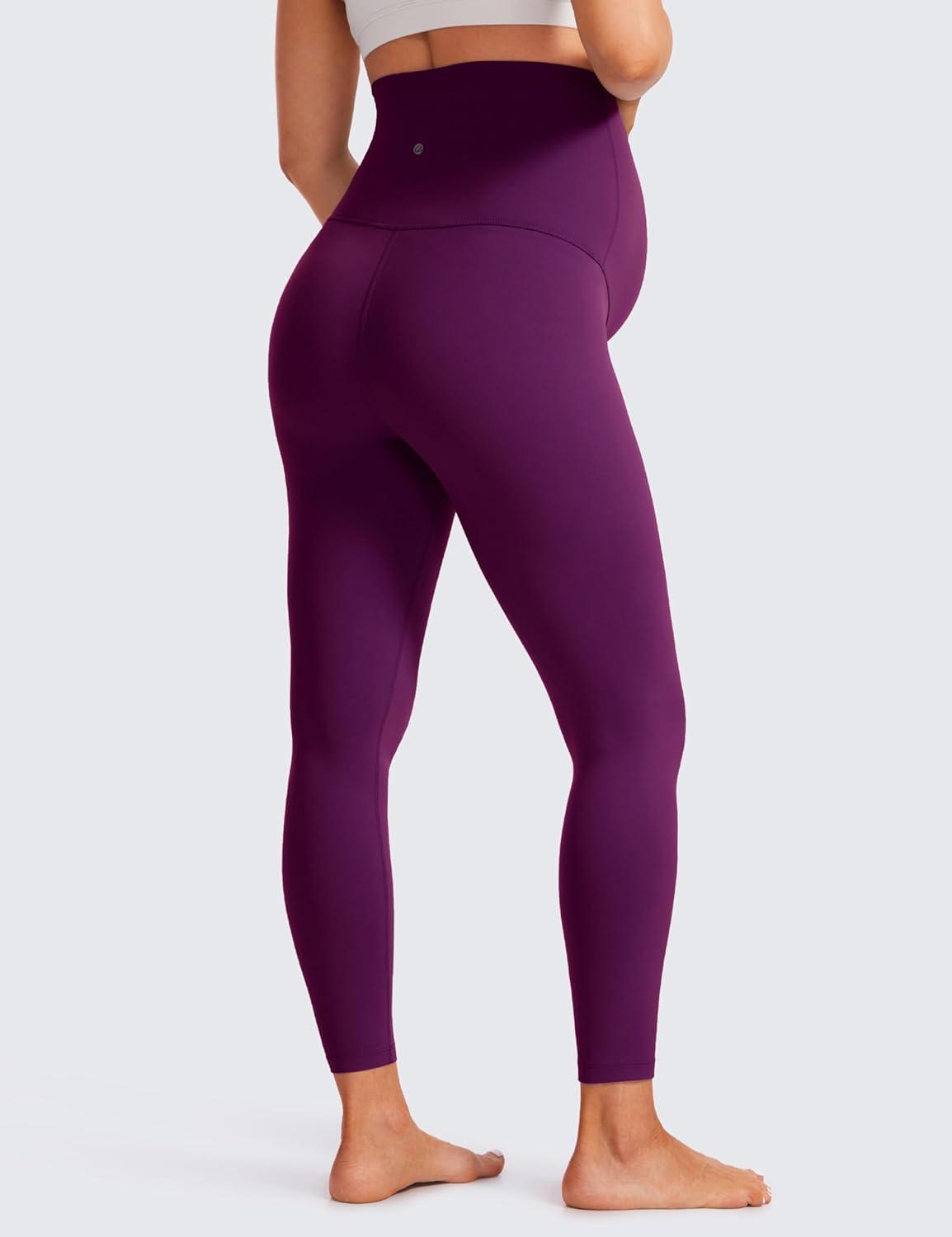 imageCRZ YOGA Butterluxe Maternity Leggings 25quot Over The Belly Buttery Soft Workout Activewear Yoga Womens Pregnancy PantsPlum Magenta