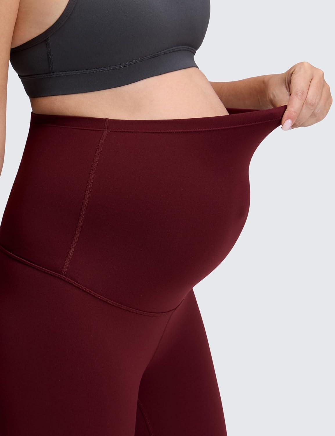 imageCRZ YOGA Butterluxe Maternity Leggings 25quot Over The Belly Buttery Soft Workout Activewear Yoga Womens Pregnancy PantsRed Merlot