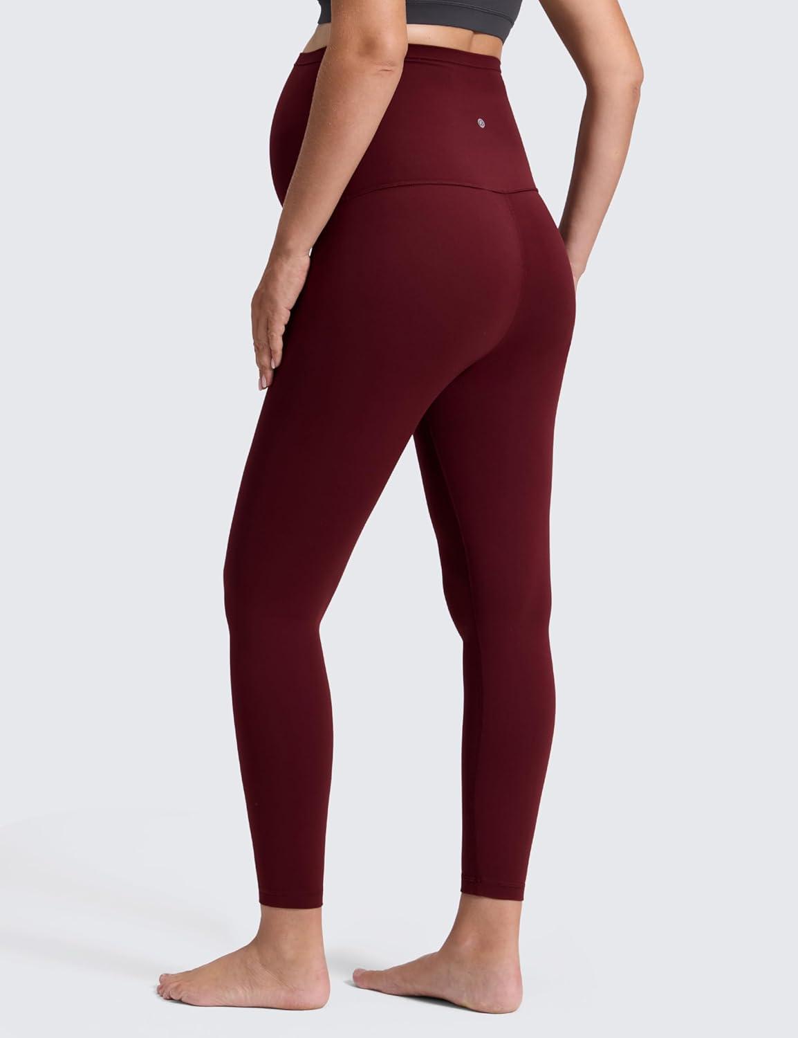 imageCRZ YOGA Butterluxe Maternity Leggings 25quot Over The Belly Buttery Soft Workout Activewear Yoga Womens Pregnancy PantsRed Merlot