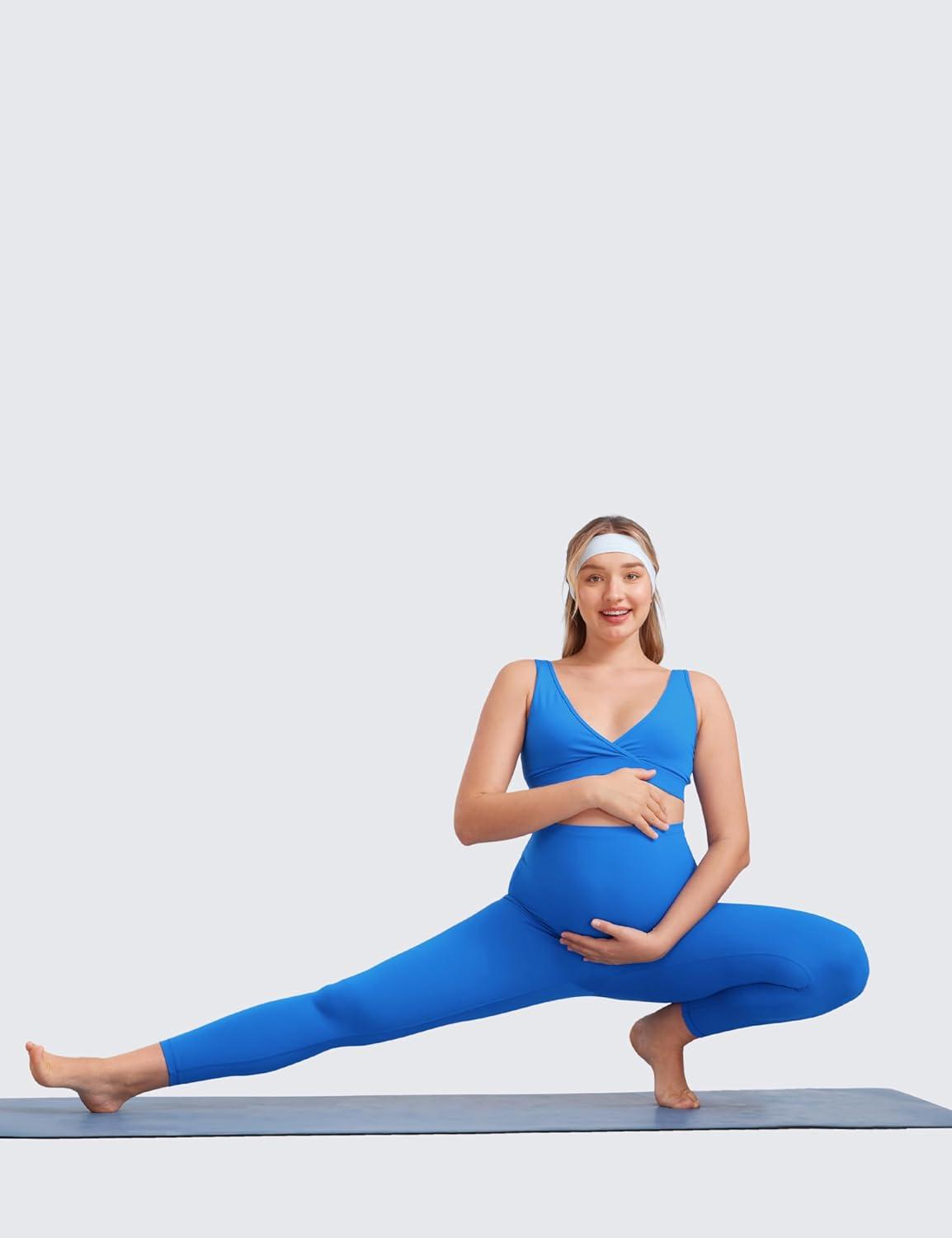 imageCRZ YOGA Butterluxe Maternity Leggings 25quot Over The Belly Buttery Soft Workout Activewear Yoga Womens Pregnancy PantsSparkle Blue