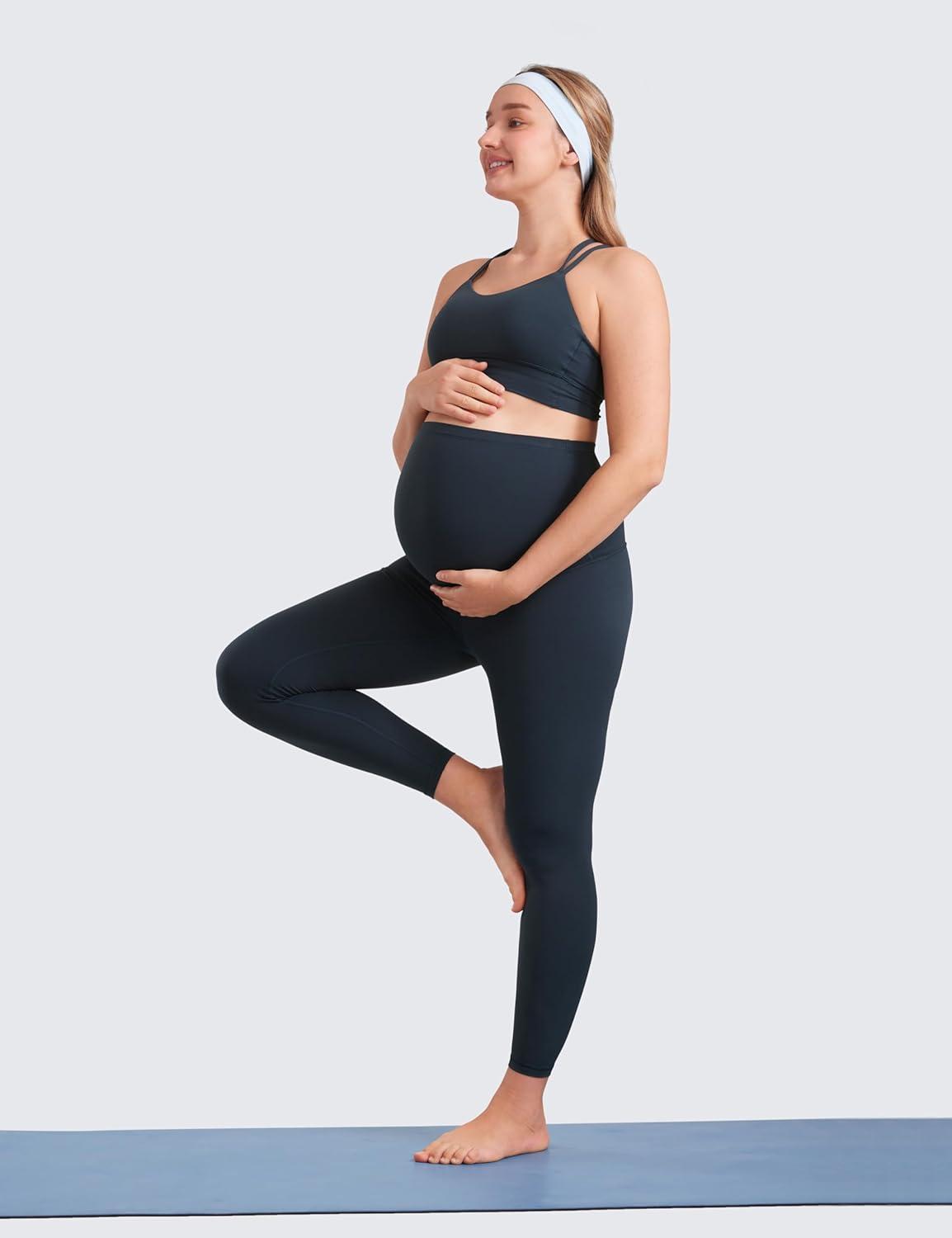 imageCRZ YOGA Butterluxe Maternity Leggings 25quot Over The Belly Buttery Soft Workout Activewear Yoga Womens Pregnancy PantsTrue Navy