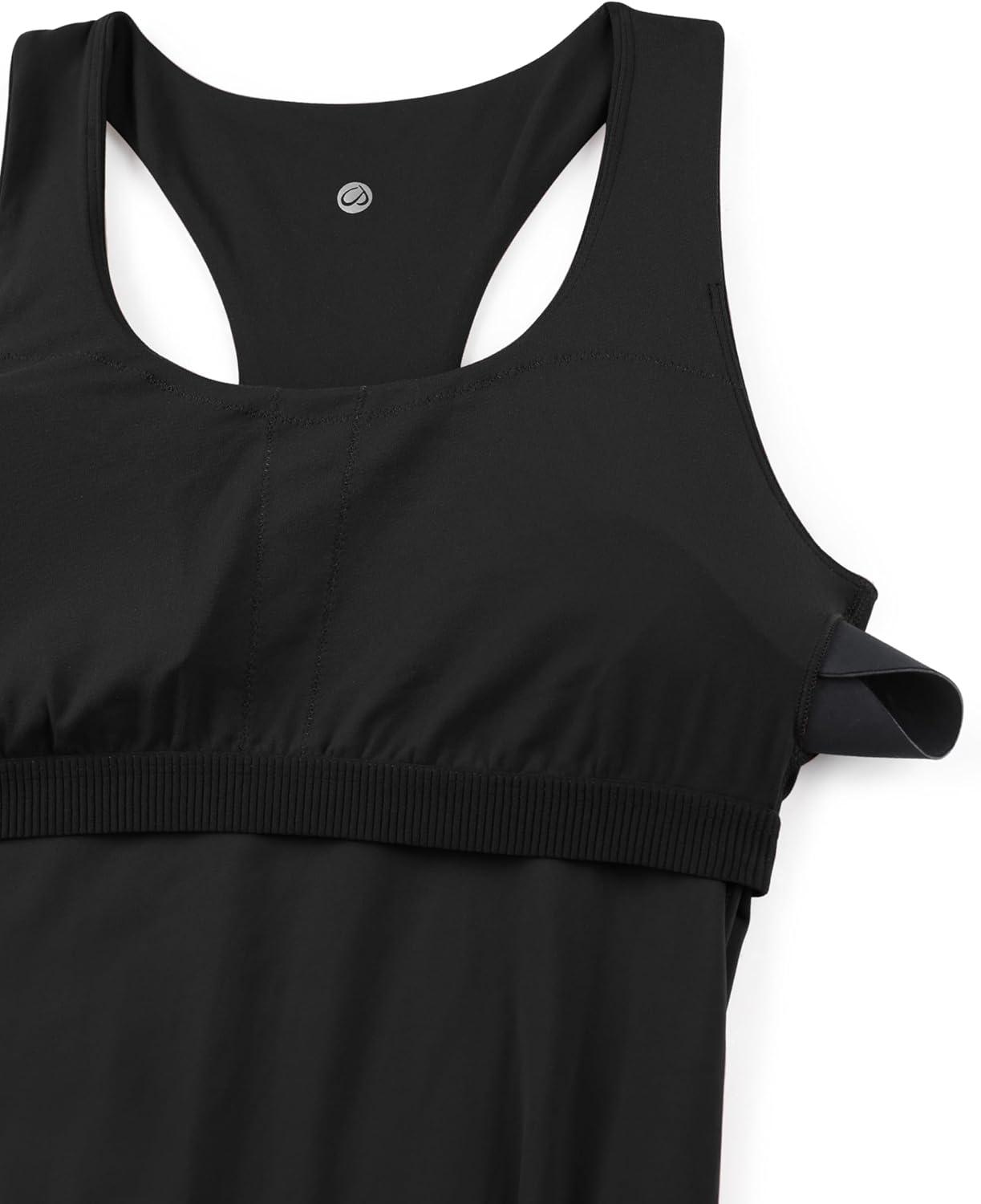 imageCRZ YOGA Butterluxe Maternity Racerback Tank Tops Ruched Sleeveless Womens Pregnancy Yoga Workout Shirt with Built in BraBlack