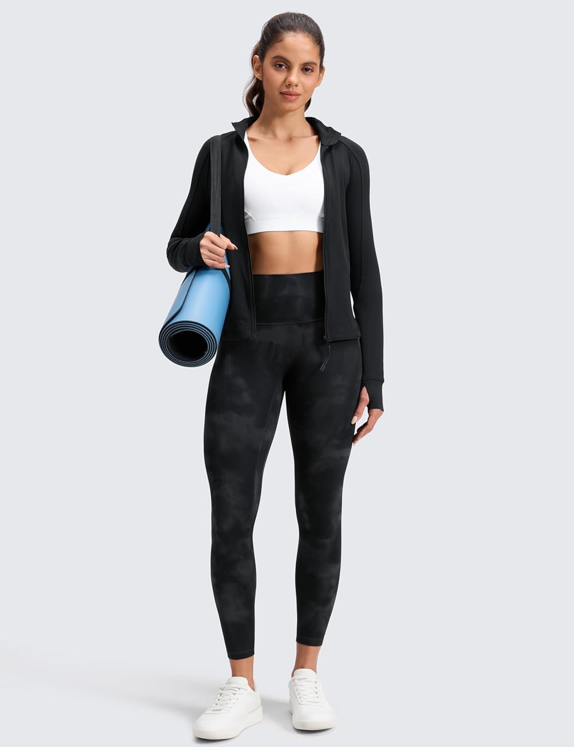 imageCRZ YOGA Butterluxe No Front Seam Yoga Leggings 25quot High Waisted Womens Lounge Pants Pilates Workout Athletic Buttery SoftBlack Tie Dye Flowers