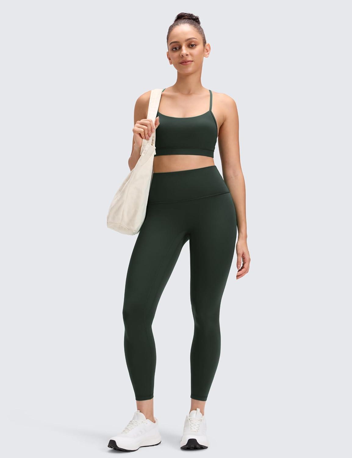 imageCRZ YOGA Butterluxe No Front Seam Yoga Leggings 25quot High Waisted Womens Lounge Pants Pilates Workout Athletic Buttery SoftLegend Green