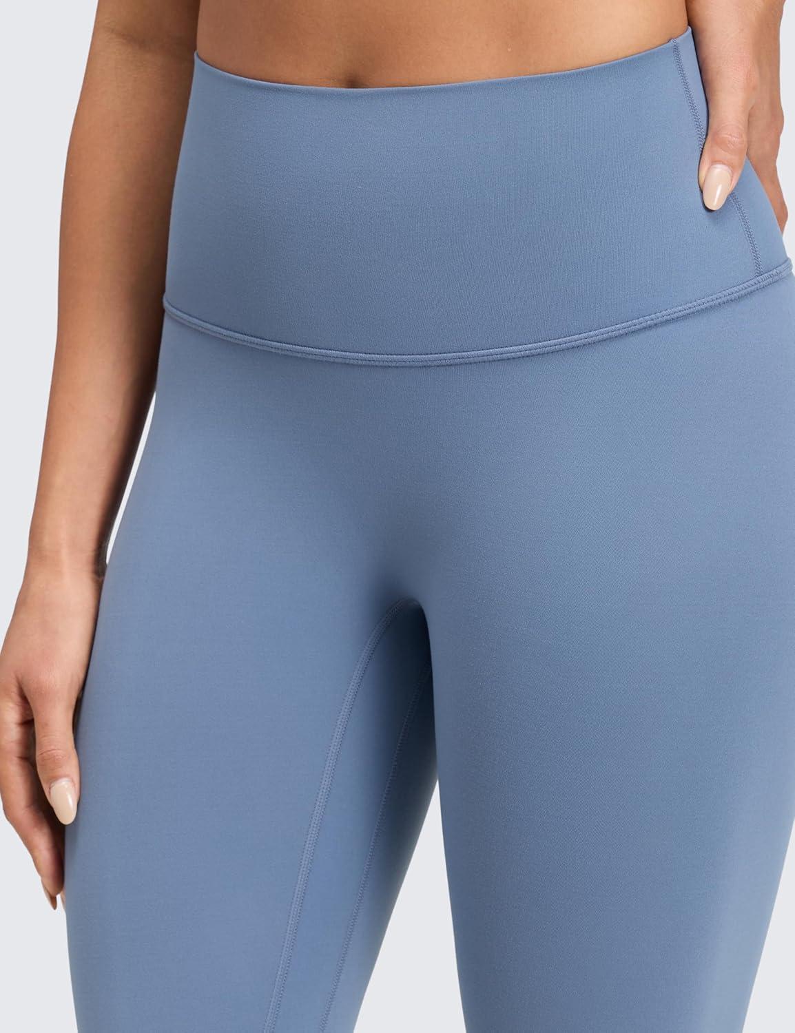 imageCRZ YOGA Butterluxe No Front Seam Yoga Leggings 25quot High Waisted Womens Lounge Pants Pilates Workout Athletic Buttery SoftWashed Denim