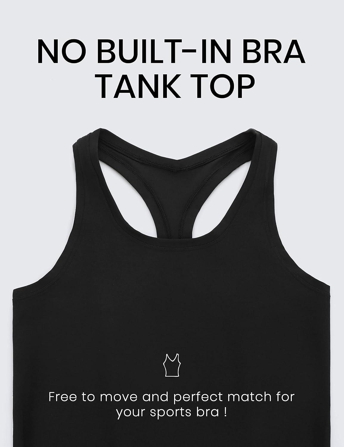 imageCRZ YOGA Butterluxe Racerback Tank Tops for Women Yoga Workout Casual Gym Athletic Camisole Tight Sleeveless ShirtsBlack
