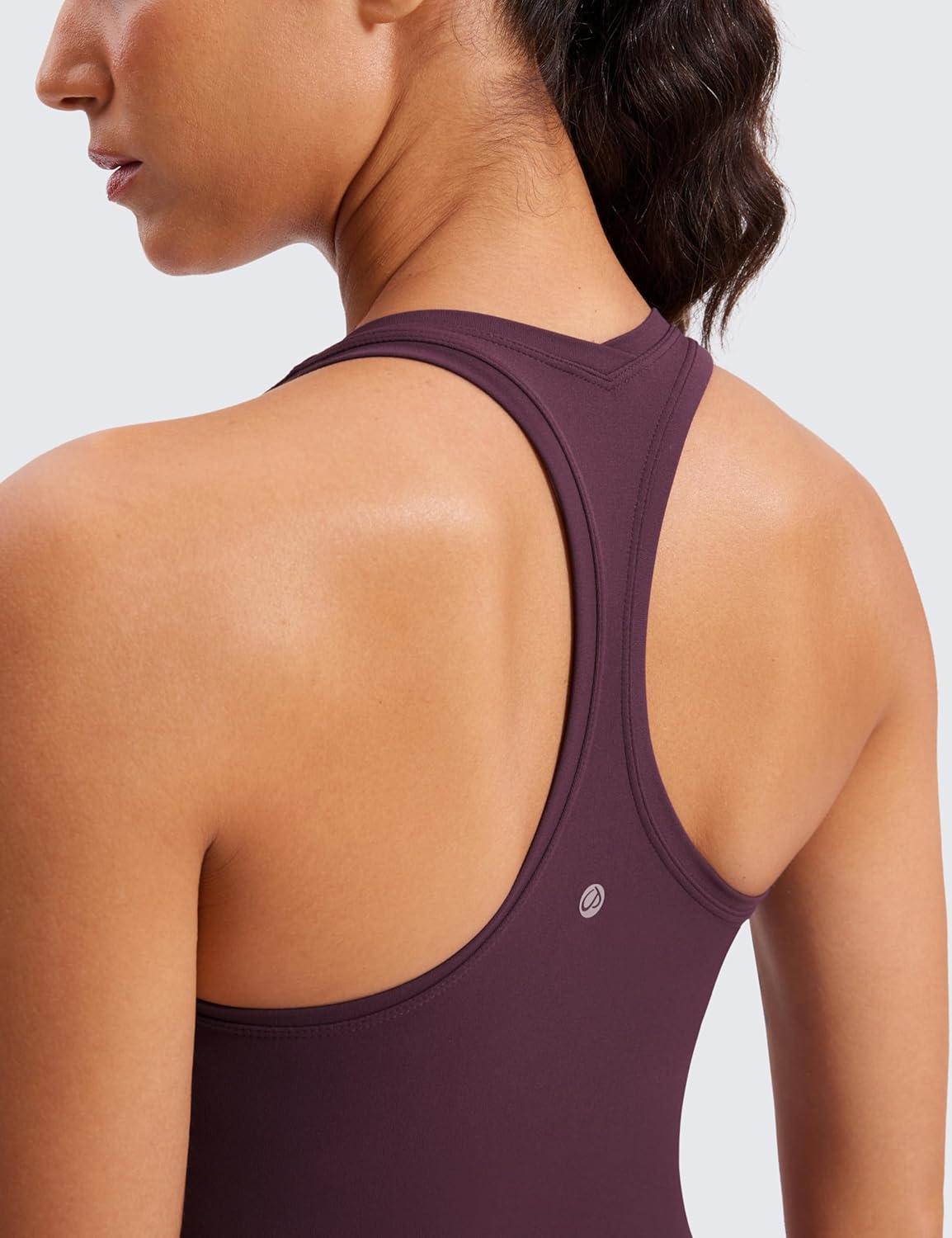 imageCRZ YOGA Butterluxe Racerback Tank Tops for Women Yoga Workout Casual Gym Athletic Camisole Tight Sleeveless ShirtsDeep Purple