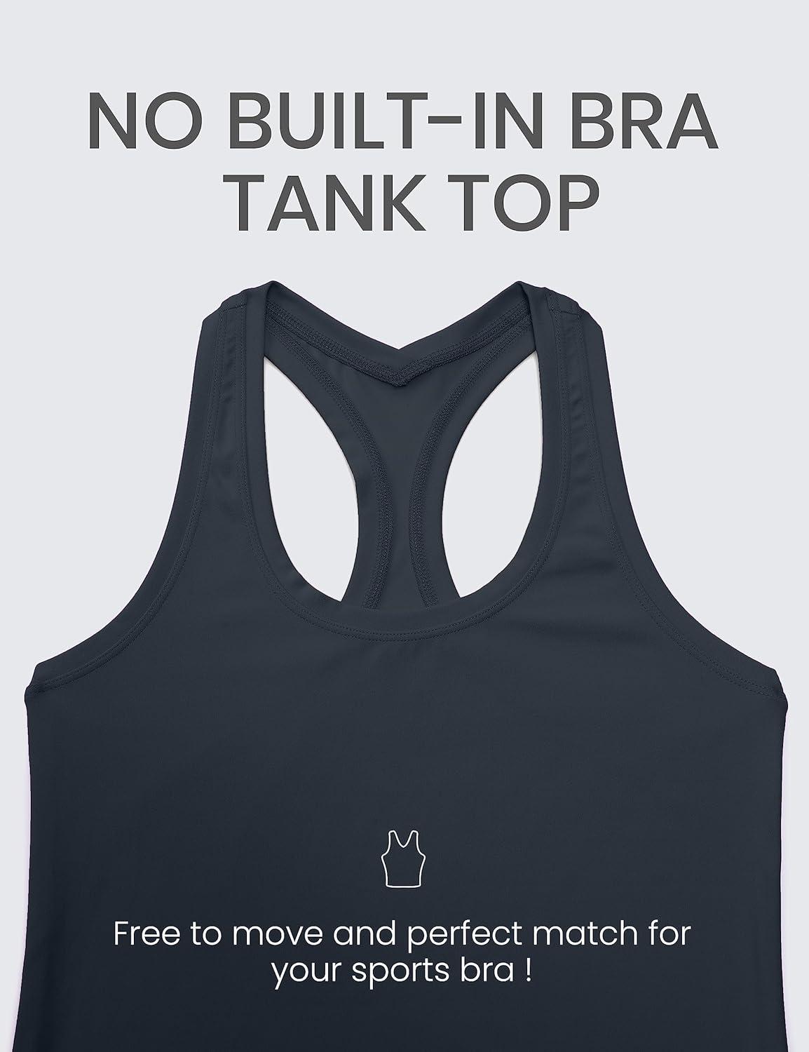 imageCRZ YOGA Butterluxe Racerback Tank Tops for Women Yoga Workout Casual Gym Athletic Camisole Tight Sleeveless ShirtsTrue Navy