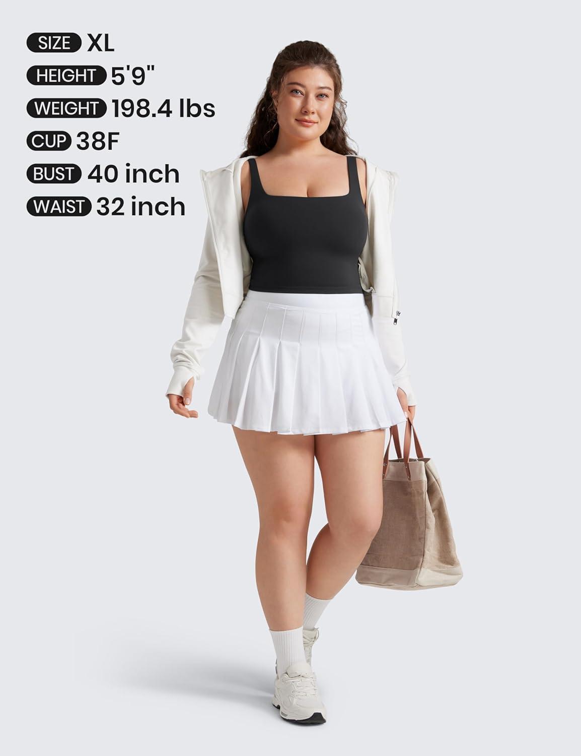 imageCRZ YOGA Butterluxe Square Neck Crop Tank Tops for Women Workout Longline Sports Bras Padded Yoga CamisoleBlack