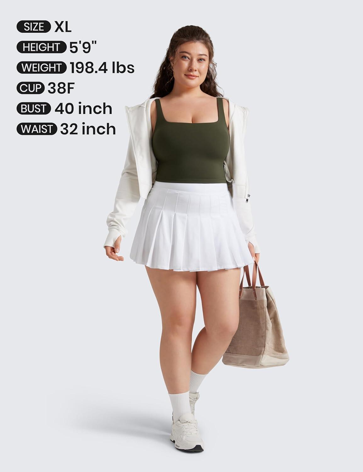 imageCRZ YOGA Butterluxe Square Neck Crop Tank Tops for Women Workout Longline Sports Bras Padded Yoga CamisoleOlive Green