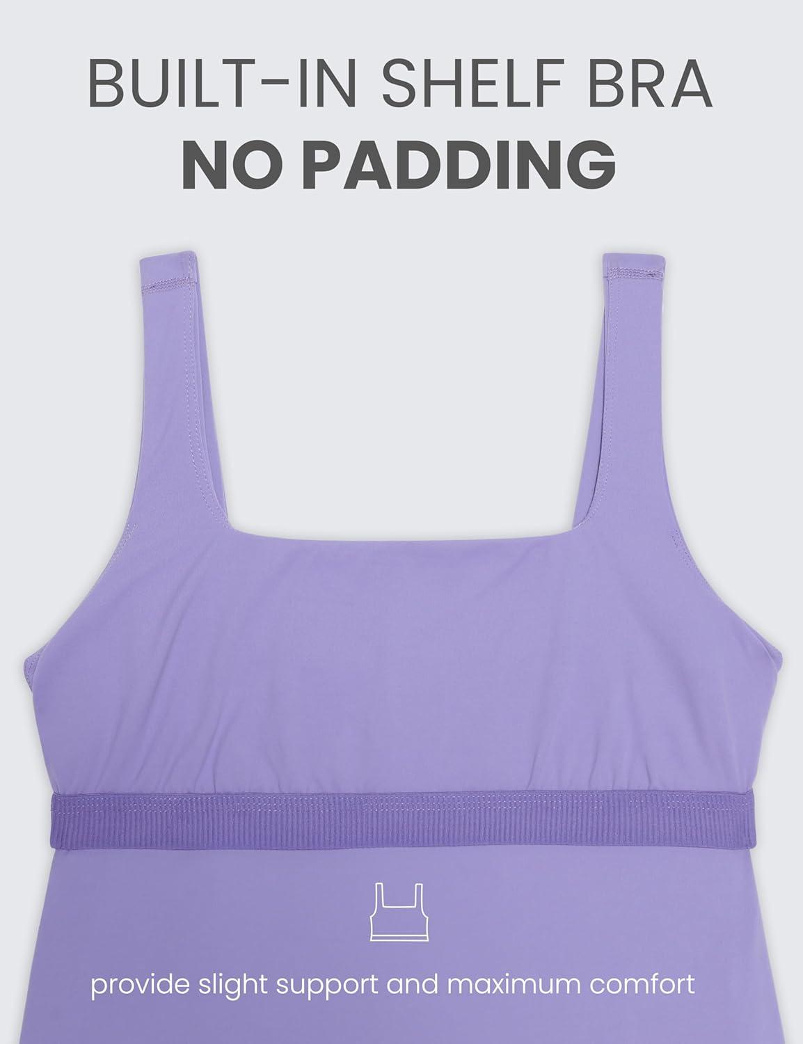 imageCRZ YOGA Butterluxe Square Neck Sleeveless Maternity Dress Split Ruched Tanks Womens Pregnancy Bodycon Casual Baby ShowerDark Lavender Purple