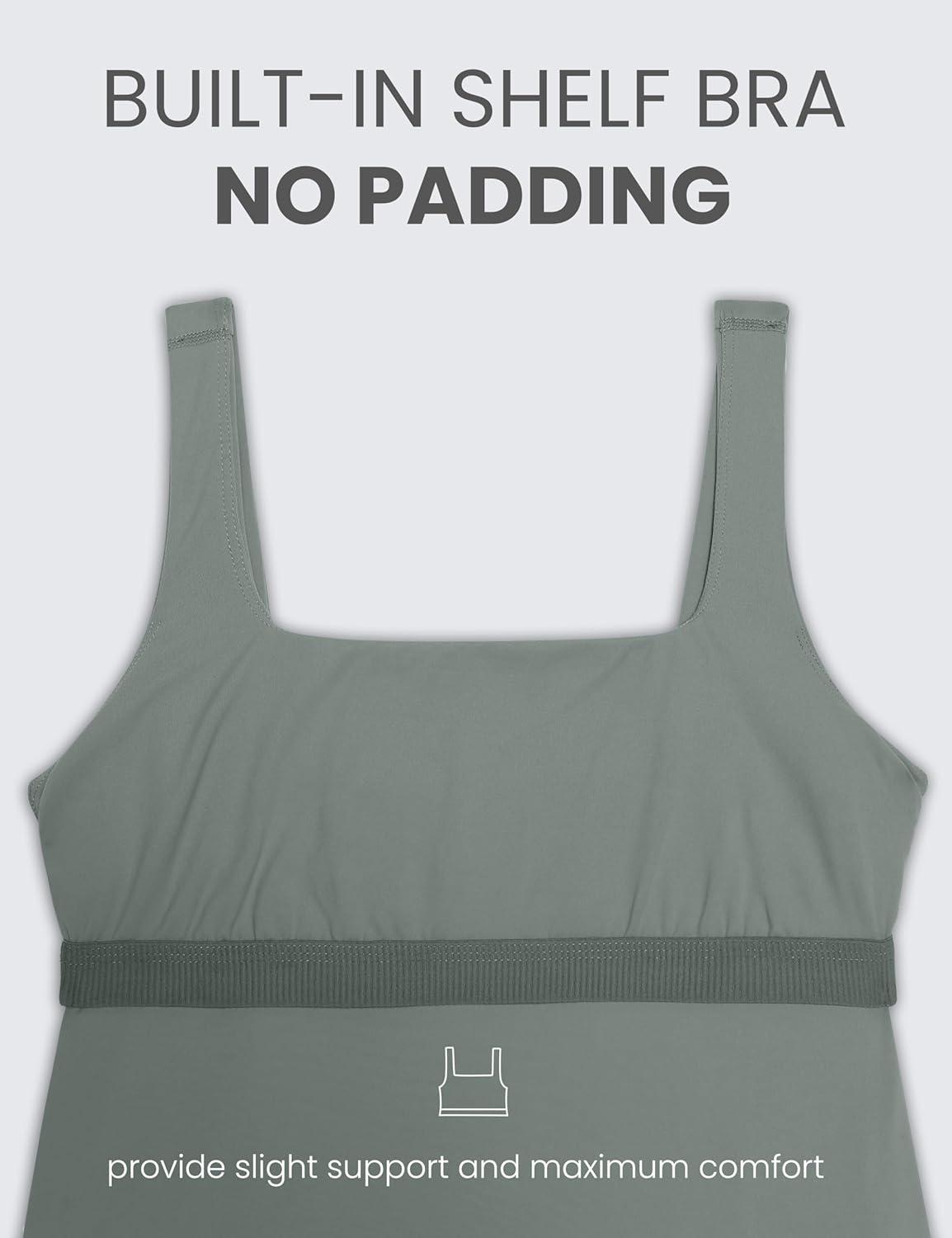 imageCRZ YOGA Butterluxe Square Neck Sleeveless Maternity Dress Split Ruched Tanks Womens Pregnancy Bodycon Casual Baby ShowerGrey Sage