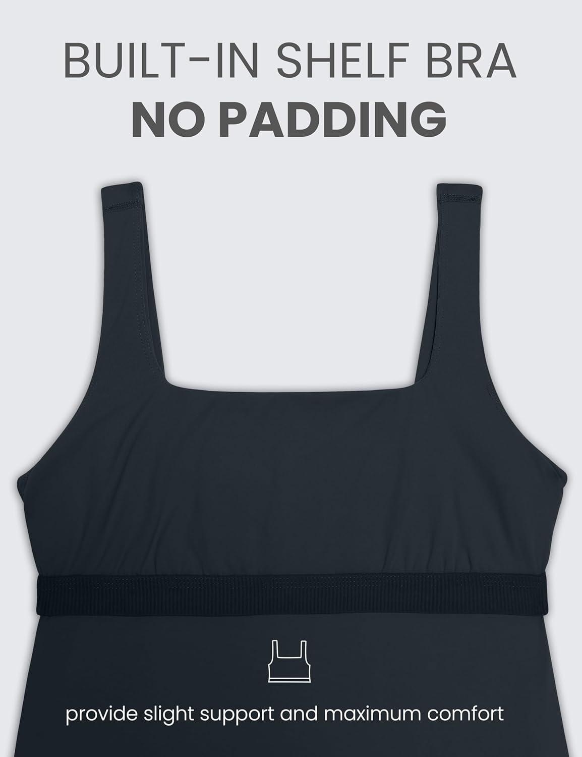 imageCRZ YOGA Butterluxe Square Neck Sleeveless Maternity Dress Split Ruched Tanks Womens Pregnancy Bodycon Casual Baby ShowerTrue Navy