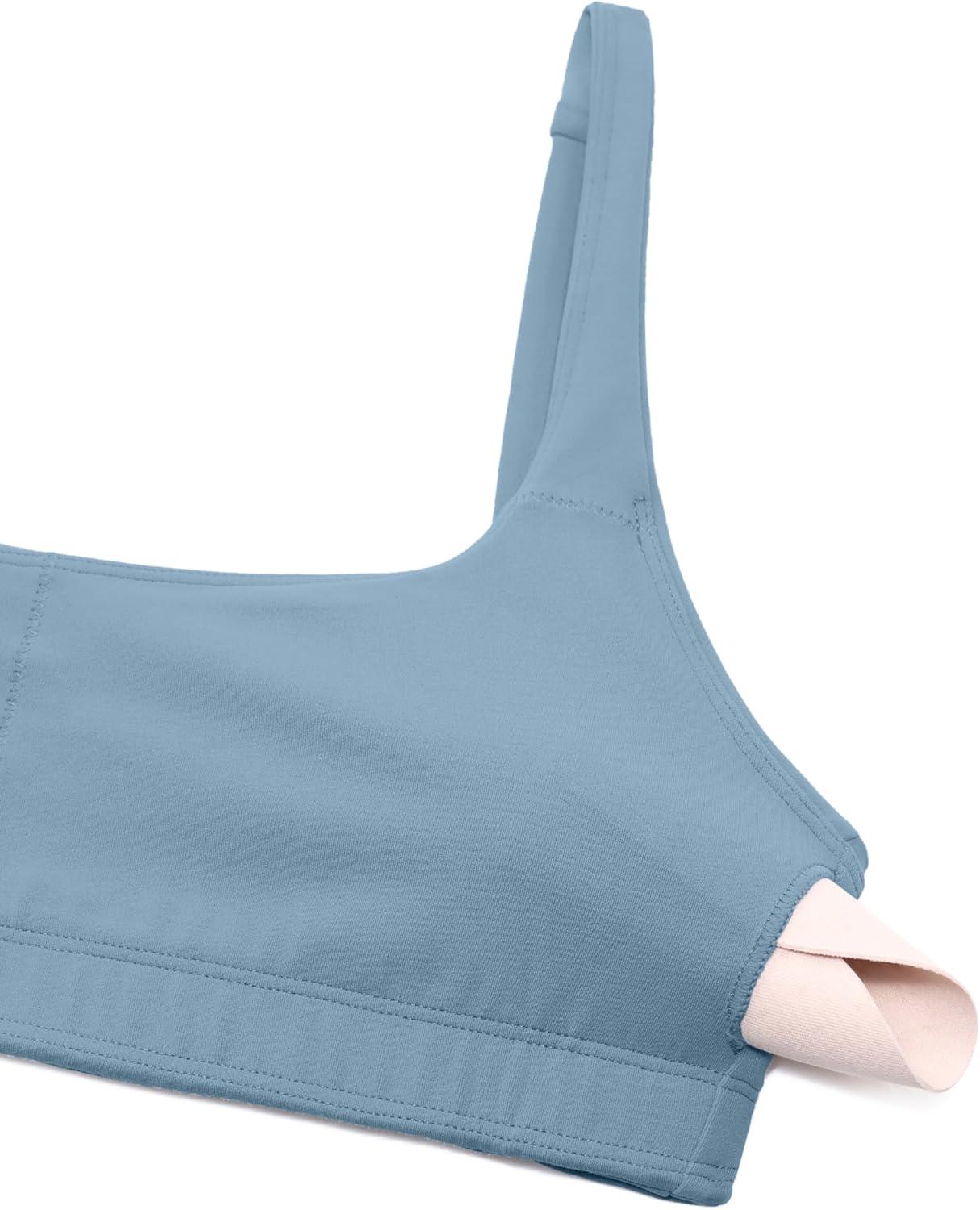 imageCRZ YOGA Butterluxe Square Neck Sports Bras for Women Spaghetti Strap Yoga Wireless Low Coverage Padded Cami Crop TopCambric Blue