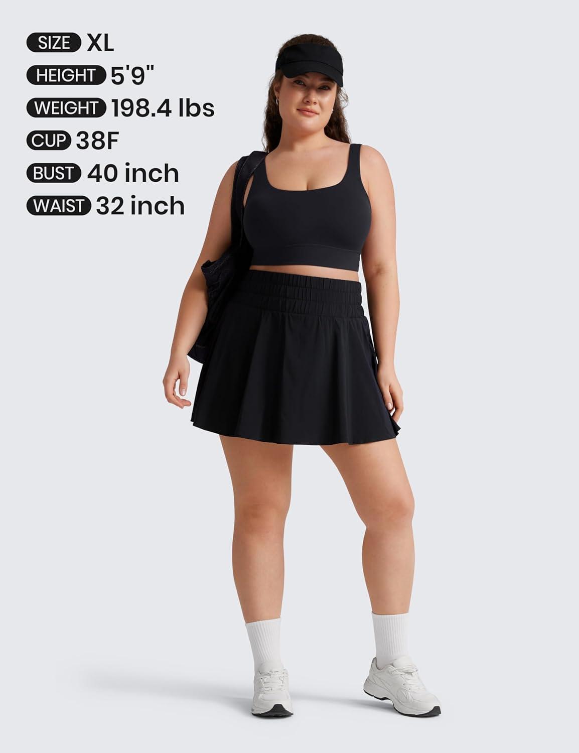 imageCRZ YOGA Butterluxe U Back Longline Sports Bras for Women Scoop Neck Padded Yoga Workout Crop Top with Built in PadsBlack