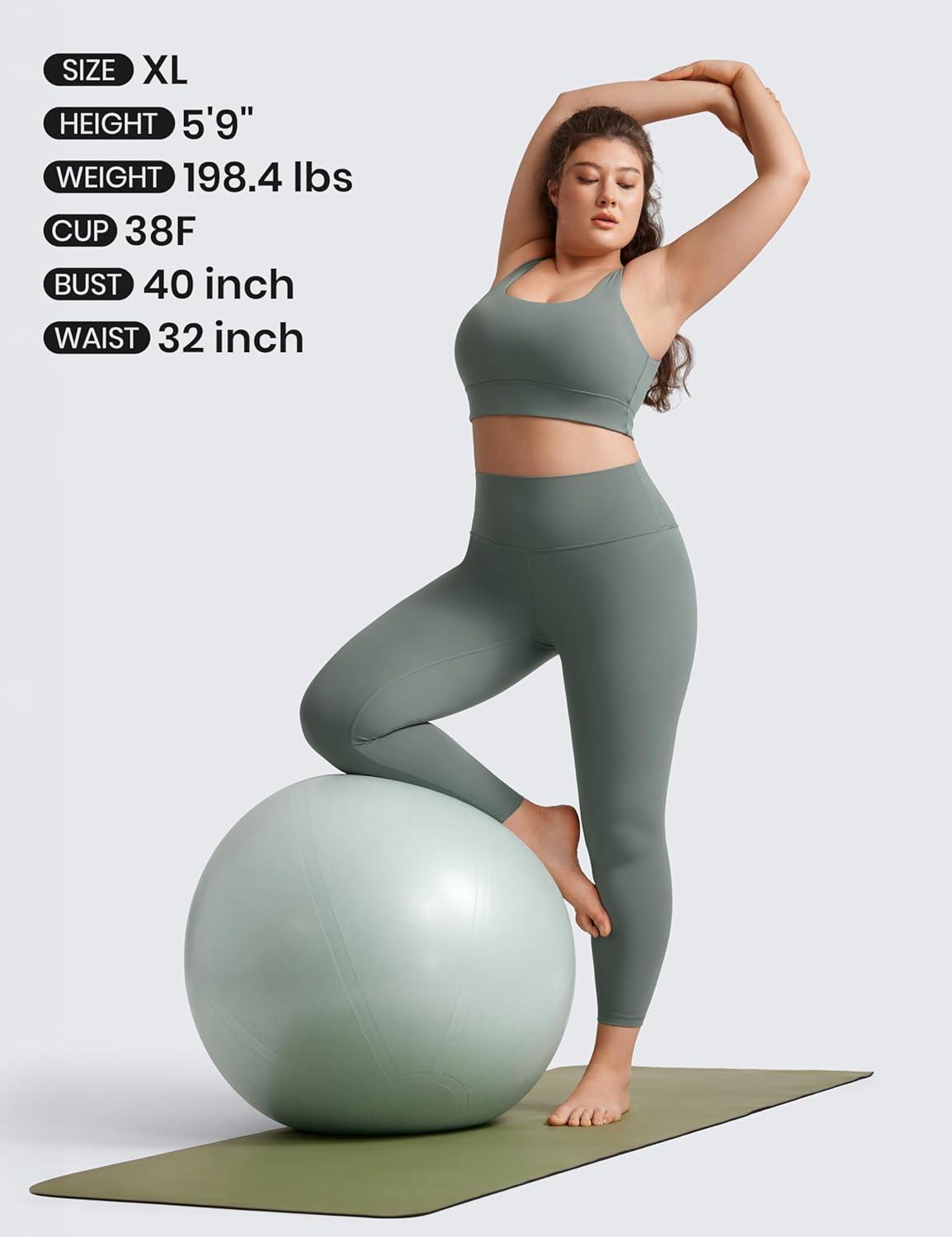 imageCRZ YOGA Butterluxe U Back Longline Sports Bras for Women Scoop Neck Padded Yoga Workout Crop Top with Built in PadsGrey Sage