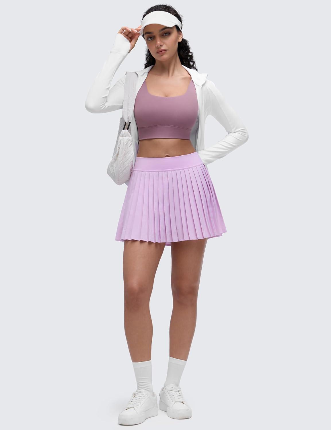 imageCRZ YOGA Butterluxe U Back Longline Sports Bras for Women Scoop Neck Padded Yoga Workout Crop Top with Built in PadsLight Lavender