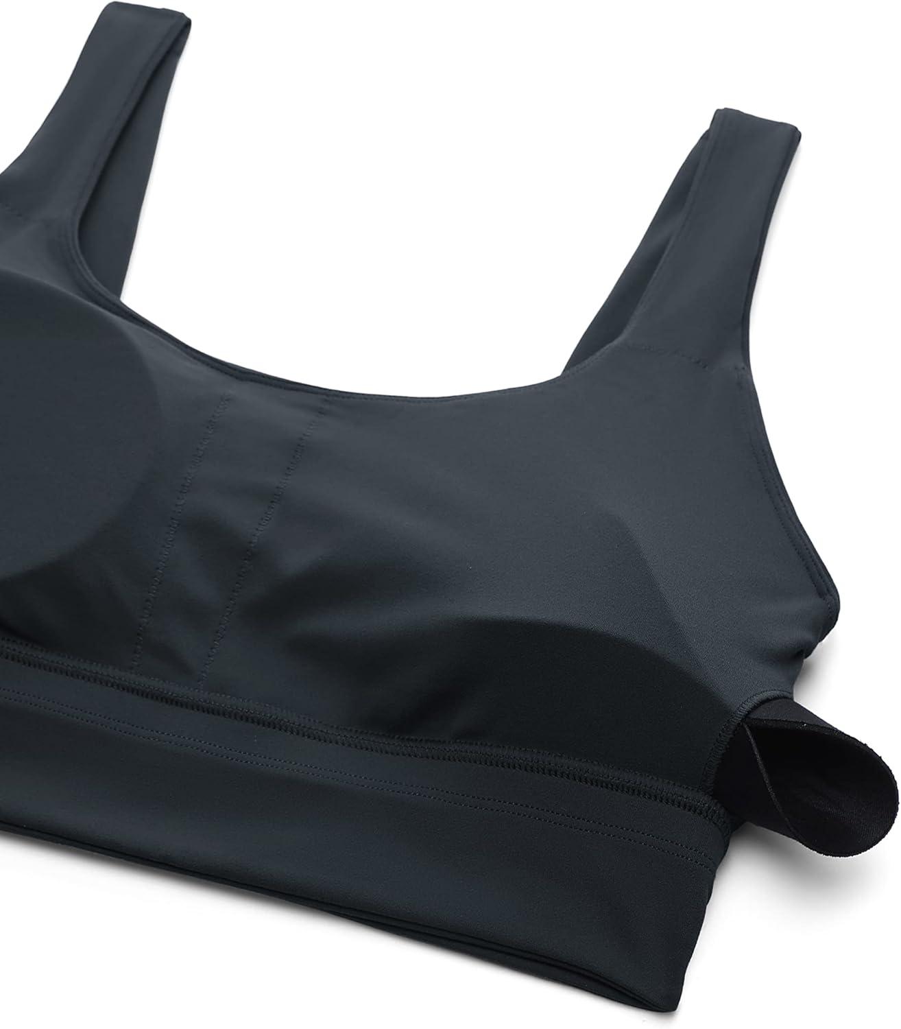 imageCRZ YOGA Butterluxe U Back Longline Sports Bras for Women Scoop Neck Padded Yoga Workout Crop Top with Built in PadsTrue Navy