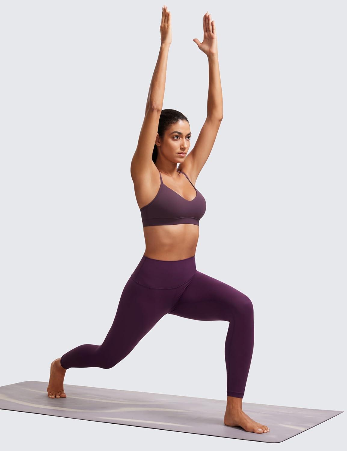 imageCRZ YOGA Butterluxe VNeck Sports Bras for Women Adjustable Thin Straps Padded Yoga Top Basic Wireless CamisoleGrape Thistle Purple