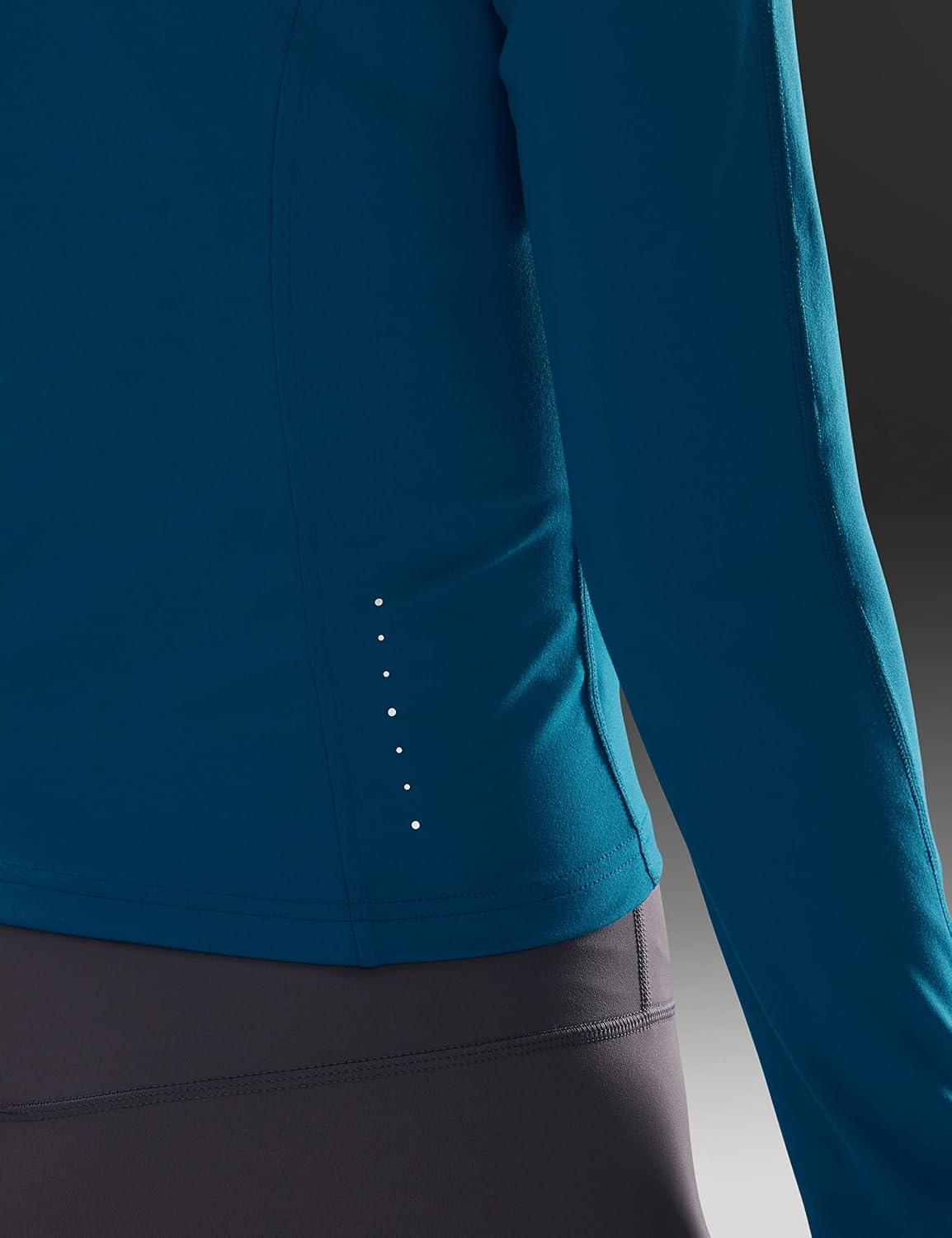 imageCRZ YOGA Butterluxe Waist Length Jackets for Women Full Zip Athletic Track Tops with Thumb Holes PocketsSupersonic Blue