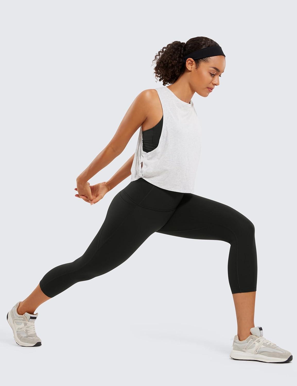 imageCRZ YOGA Butterluxe Workout Capri Leggings Pockets 21quot High Waisted Gym Athletic Womens Crop YogaBlack