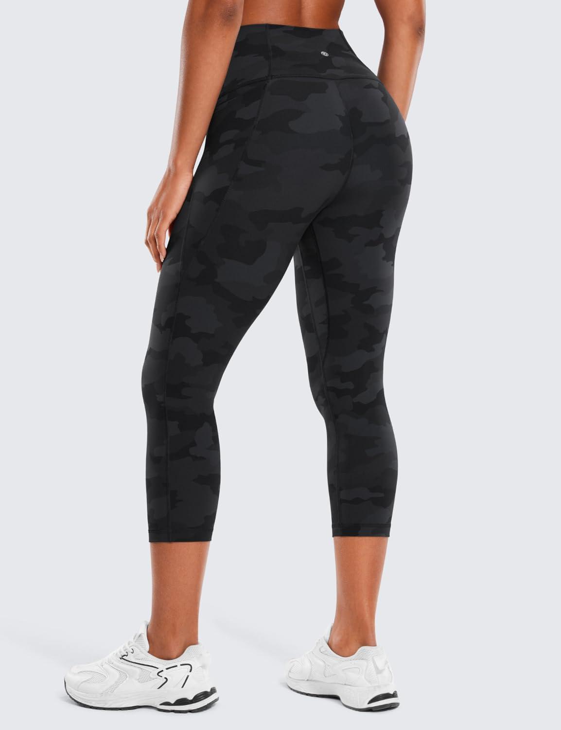 imageCRZ YOGA Butterluxe Workout Capri Leggings Pockets 21quot High Waisted Gym Athletic Womens Crop YogaDark Grey Camouflage 2