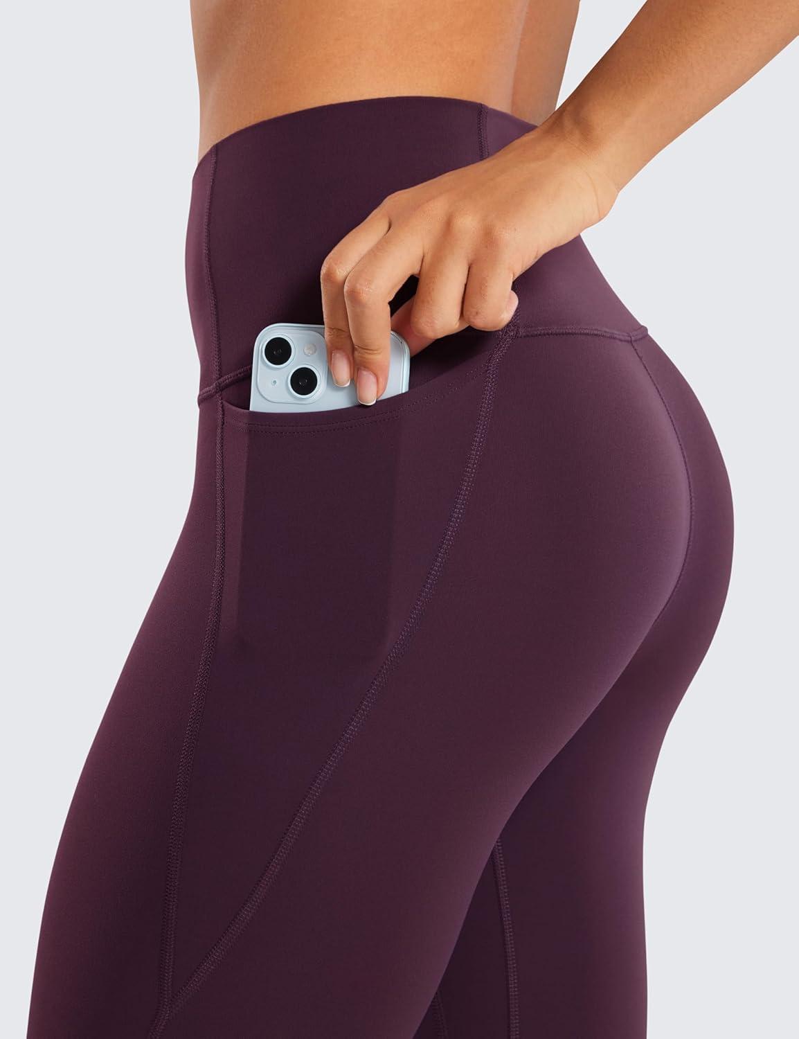 imageCRZ YOGA Butterluxe Workout Capri Leggings Pockets 21quot High Waisted Gym Athletic Womens Crop YogaDeep Purple