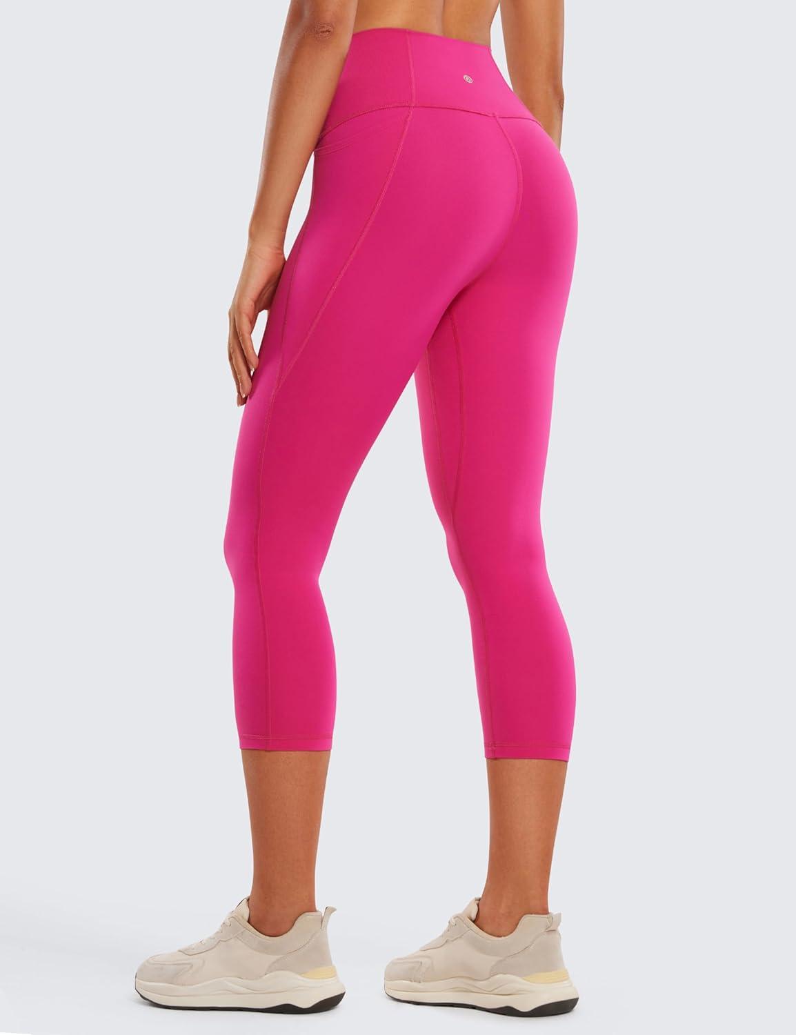 imageCRZ YOGA Butterluxe Workout Capri Leggings Pockets 21quot High Waisted Gym Athletic Womens Crop YogaGranita Pink