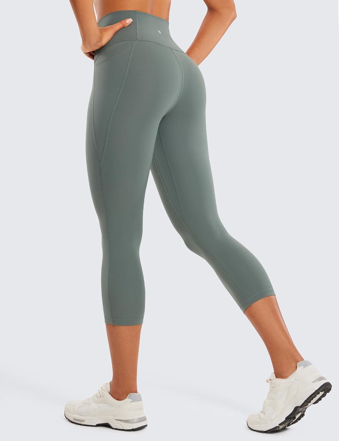 imageCRZ YOGA Butterluxe Workout Capri Leggings Pockets 21quot High Waisted Gym Athletic Womens Crop YogaGrey Sage