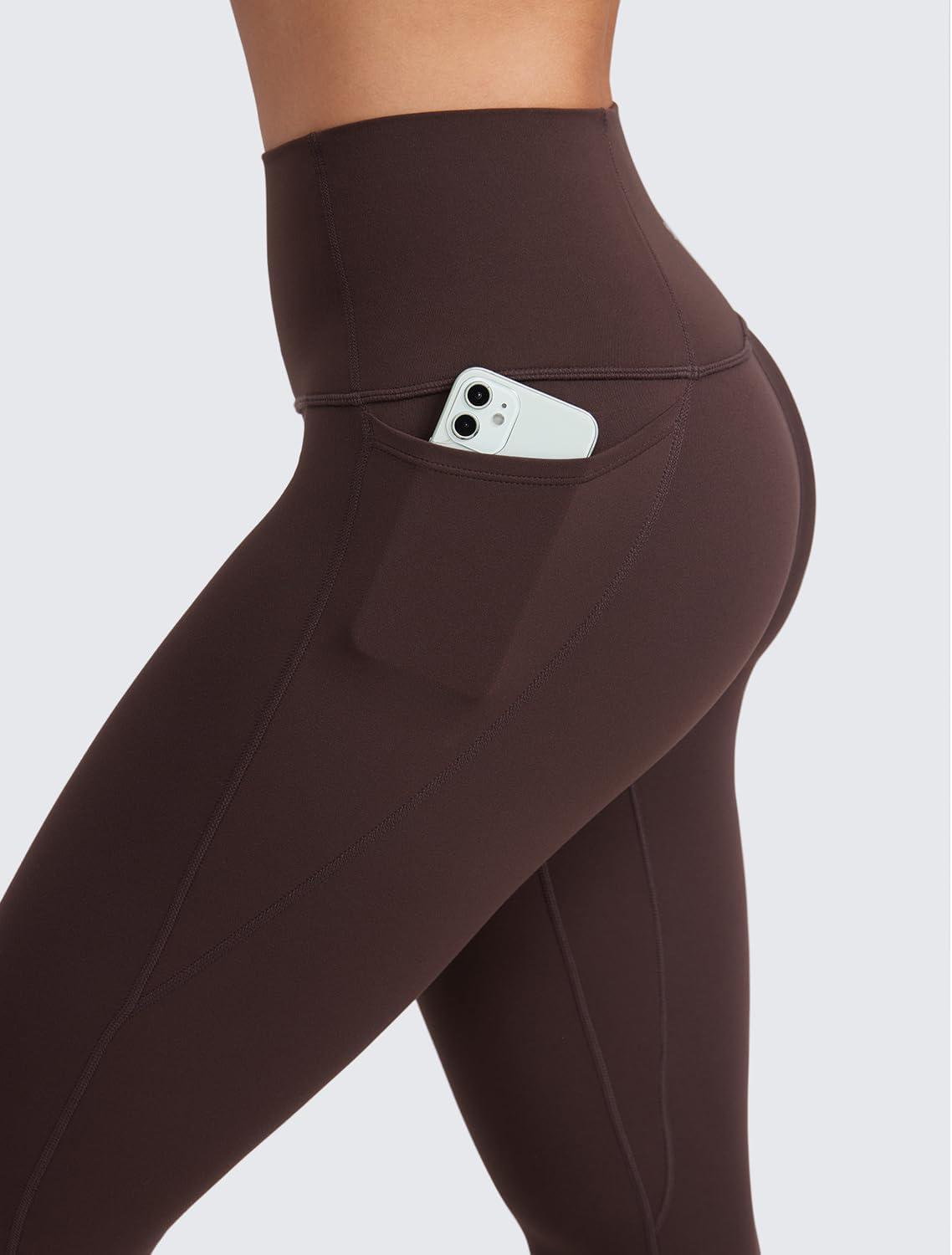 imageCRZ YOGA Butterluxe Workout Capri Leggings Pockets 21quot High Waisted Gym Athletic Womens Crop YogaHot Fudge Brown