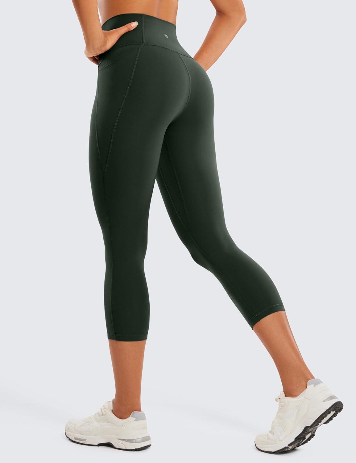 imageCRZ YOGA Butterluxe Workout Capri Leggings Pockets 21quot High Waisted Gym Athletic Womens Crop YogaLegend Green