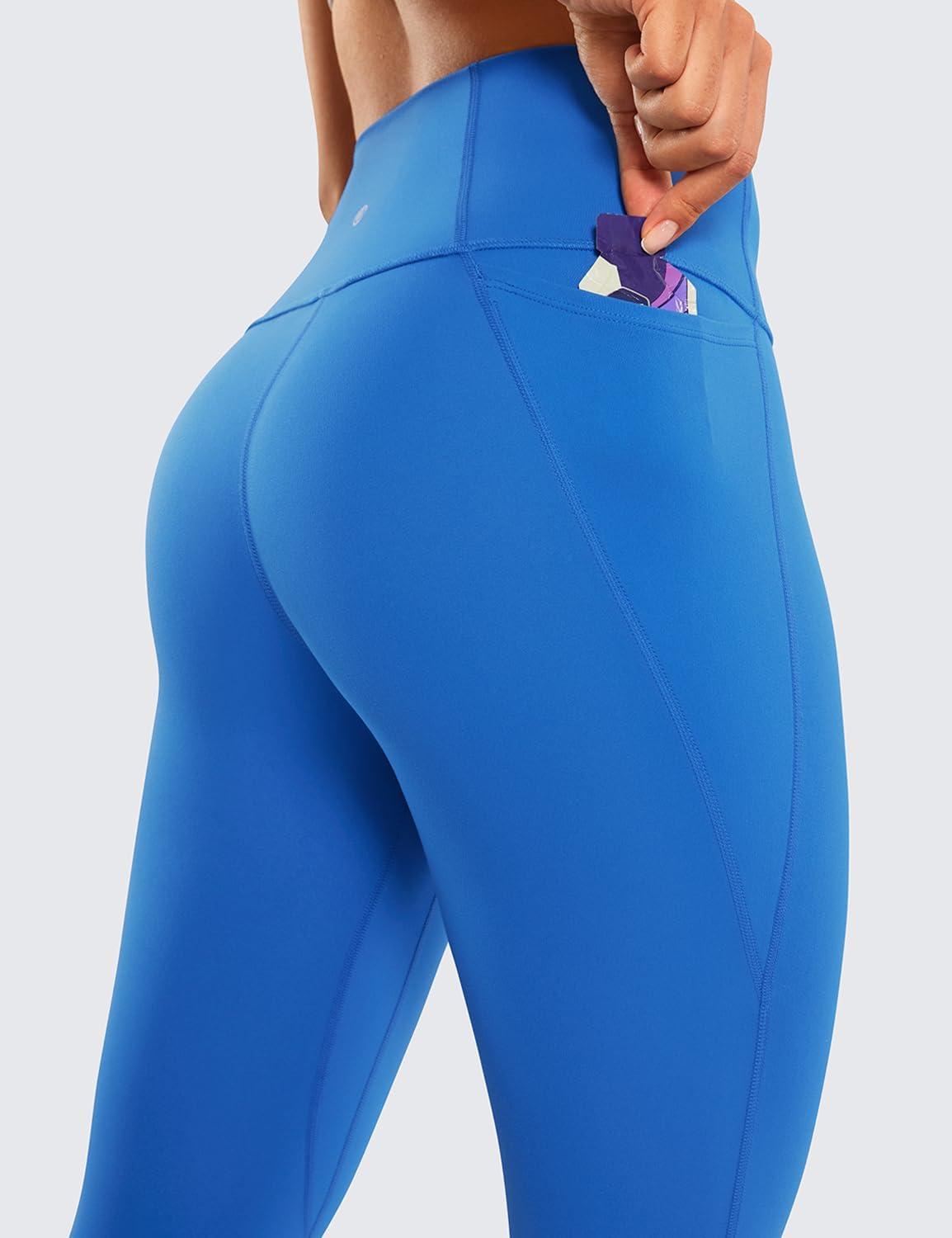 imageCRZ YOGA Butterluxe Workout Capri Leggings Pockets 21quot High Waisted Gym Athletic Womens Crop YogaSparkle Blue