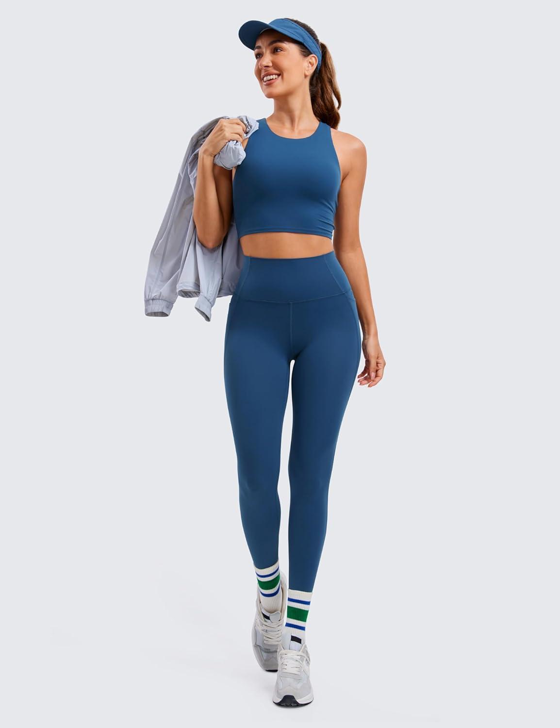 imageCRZ YOGA Butterluxe Workout Leggings Pockets 28 High Waisted Gym Womens Yoga Pants Running Buttery SoftFrench Navy