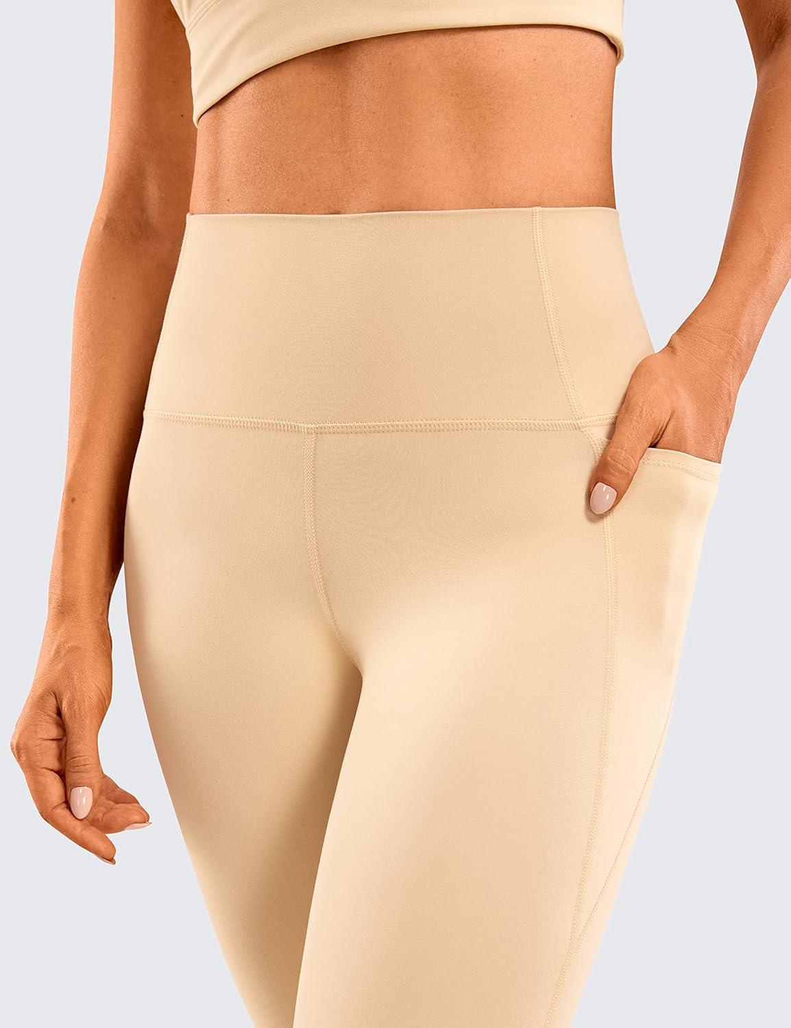 imageCRZ YOGA Butterluxe Workout Leggings Pockets 28 High Waisted Gym Womens Yoga Pants Running Buttery SoftTan Milkshake