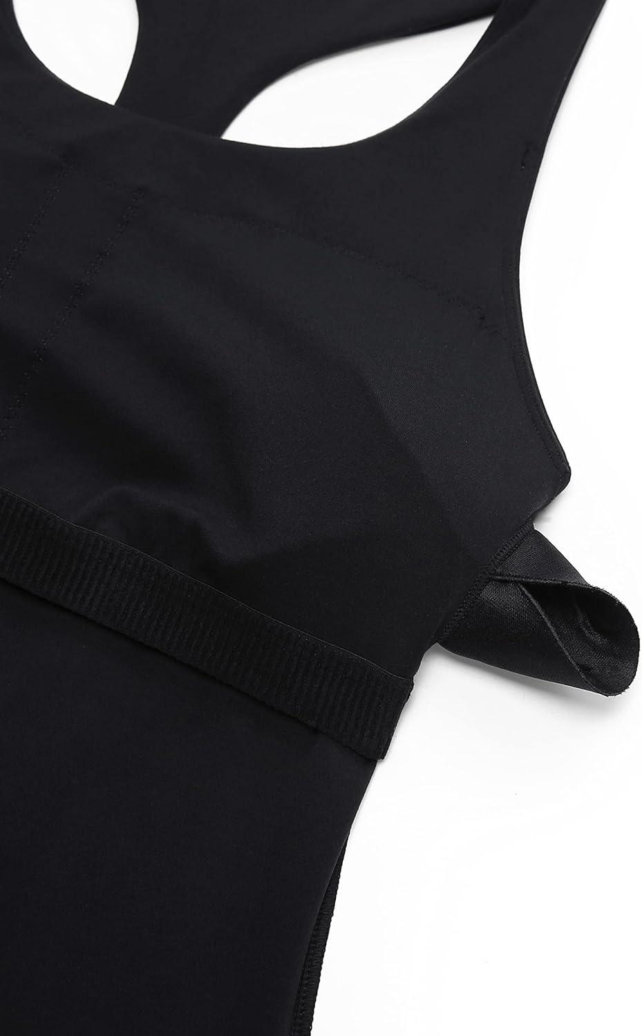 imageCRZ YOGA Butterluxe Workout Racerback Tank Tops for Women Padded Athletic Spandex Yoga Shirts with Built in BraBlack