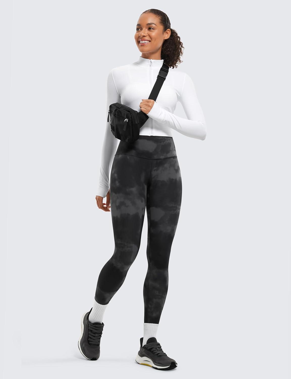 imageCRZ YOGA Butterluxe Yoga Leggings 25quot High Waisted Buttery Soft Womens Workout Lounge PantsGrey Tie Dye Flowers