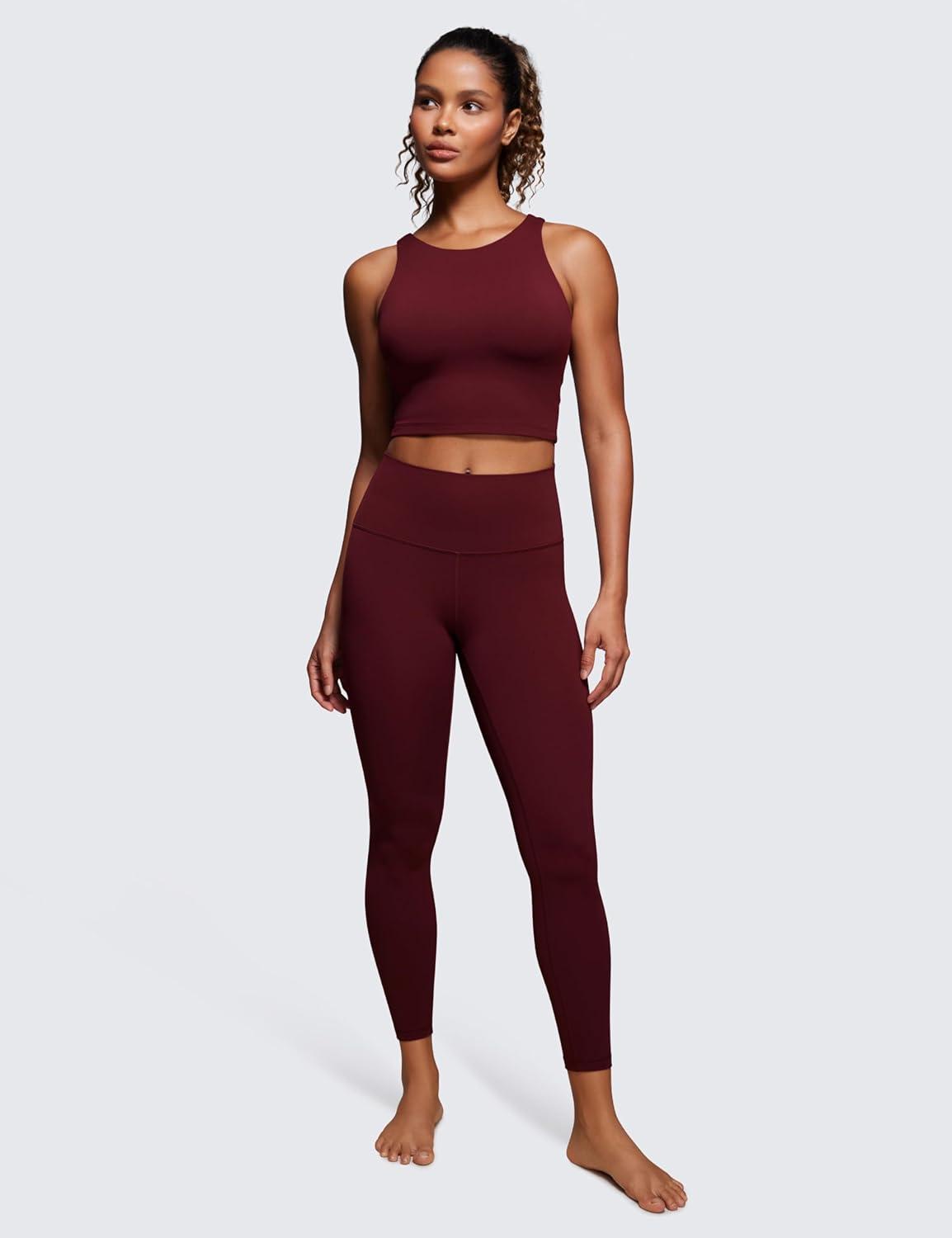 imageCRZ YOGA Butterluxe Yoga Leggings 25quot High Waisted Buttery Soft Womens Workout Lounge PantsRed Merlot