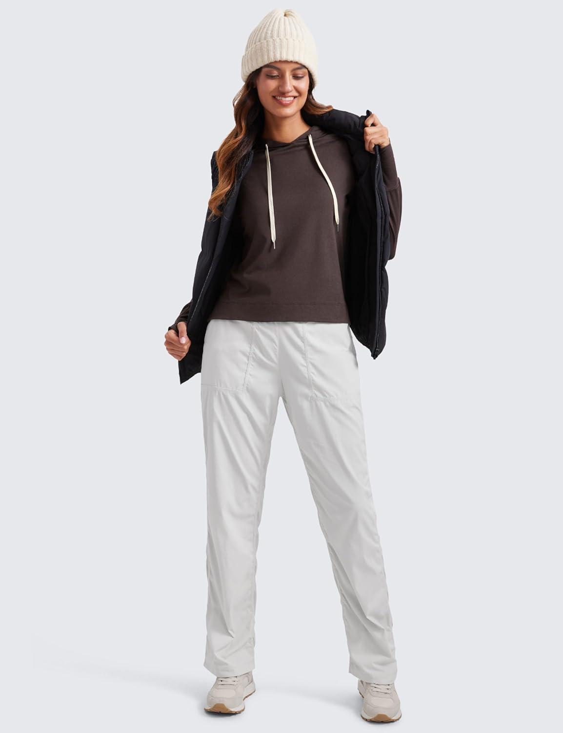 imageCRZ YOGA Cloud Jersey Pullover Hoodies for Women Long Sleeve Hooded Workout Sweat Shirts Casual Yoga Tops with Thumb HolesHot Fudge Brown