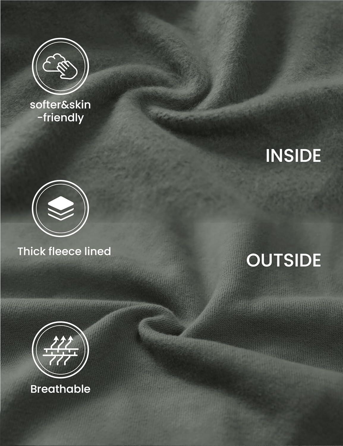 imageCRZ YOGA Cotton Fleece Lined Half Zip Sweatshirt for Women Pullover Funnel Neck Workout Casual Sweat Shirts with PocketGrey Sage