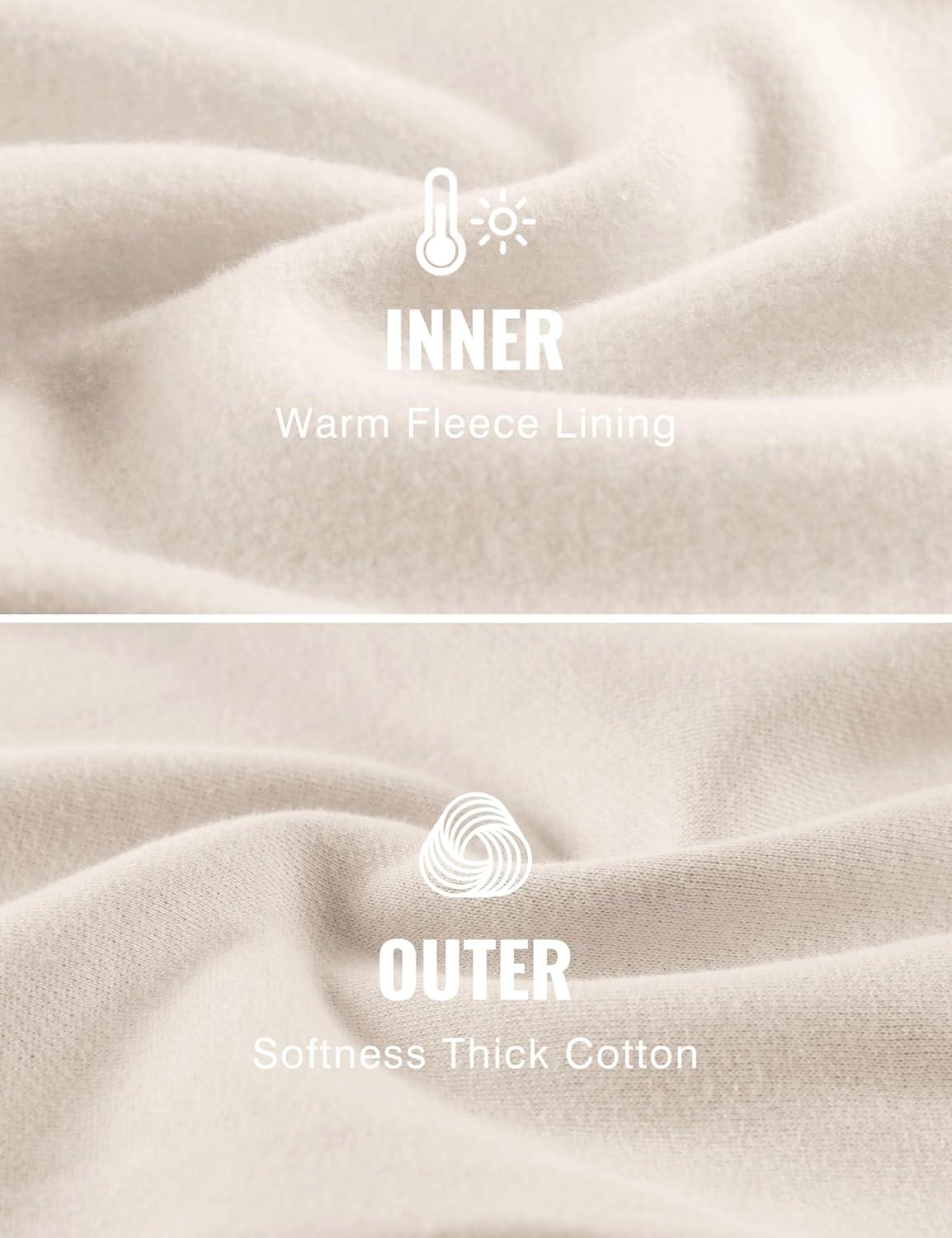 imageCRZ YOGA Cotton Fleece Lined Sweatpants Women 28quot30quot32quot Straight Leg Casual Lounge Pants with Pockets Winter WarmWhite Apricot