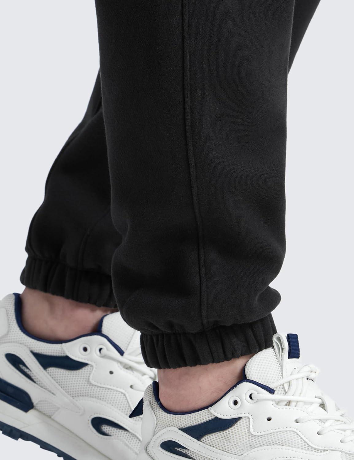 imageCRZ YOGA Cotton Fleece Lined Sweatpants for Men 30quot Classic Fit Casual Lounge Cozy Sweat Pants Joggers with Zipper PocketsBlack