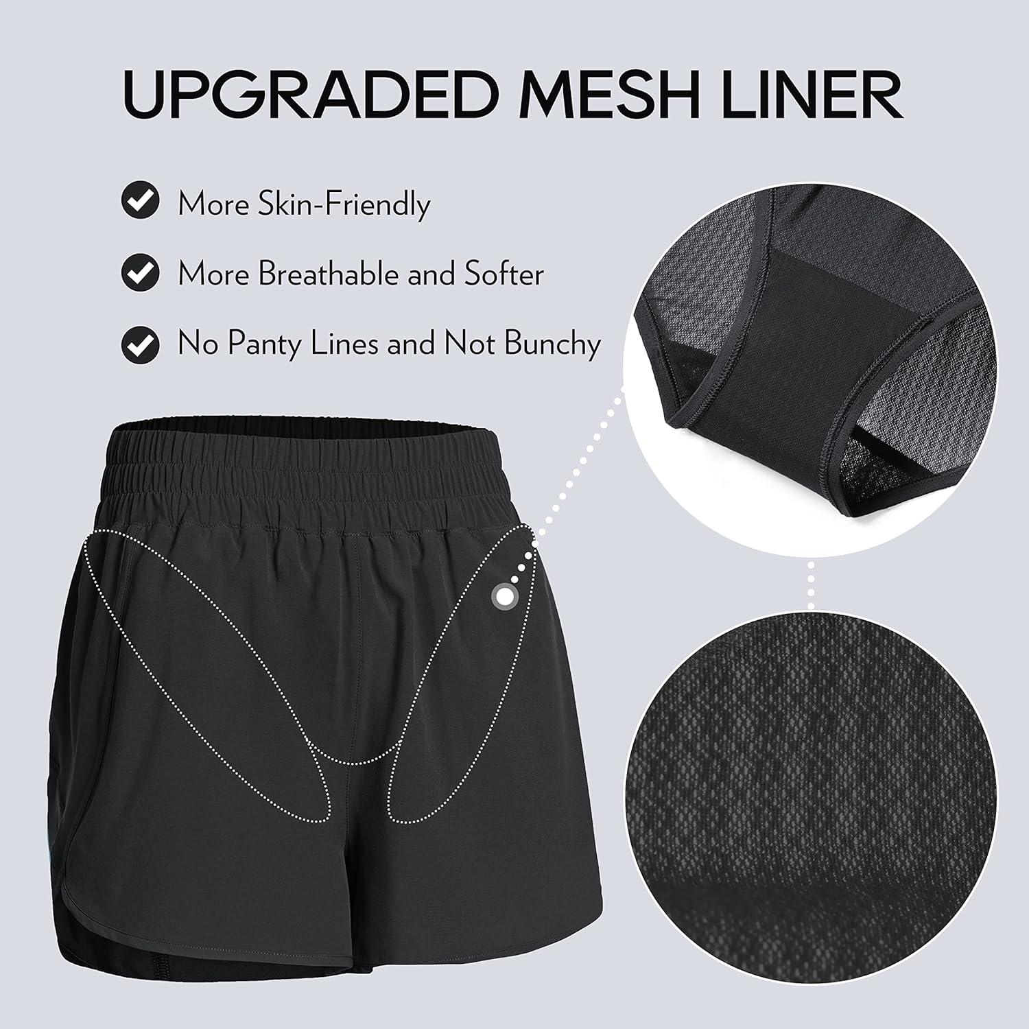 imageCRZ YOGA Dolphin Athletic Shorts for Women 3quot High Waisted Quick Dry for Running Workout Gym Track with Zip PocketBlack