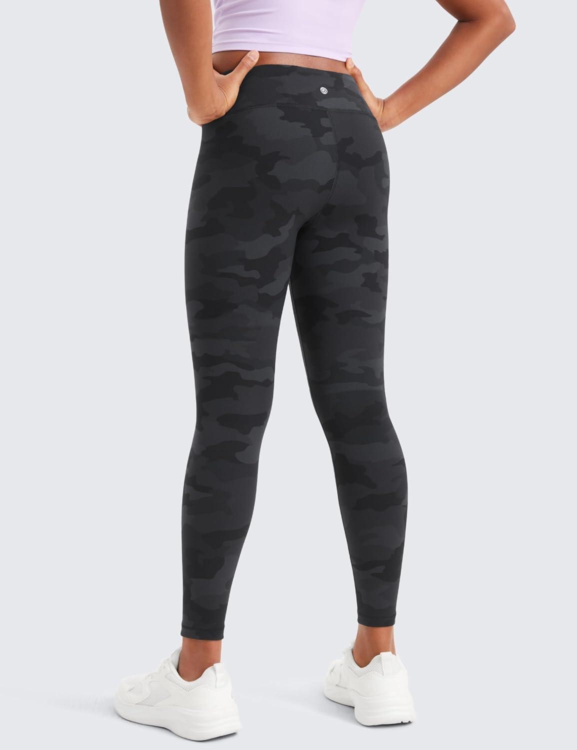 imageCRZ YOGA Girls Butterluxe Full Length Yoga Leggings Athletic Sports Casual Pants High Waist Tights Kids TeenDark Grey Camouflage 2