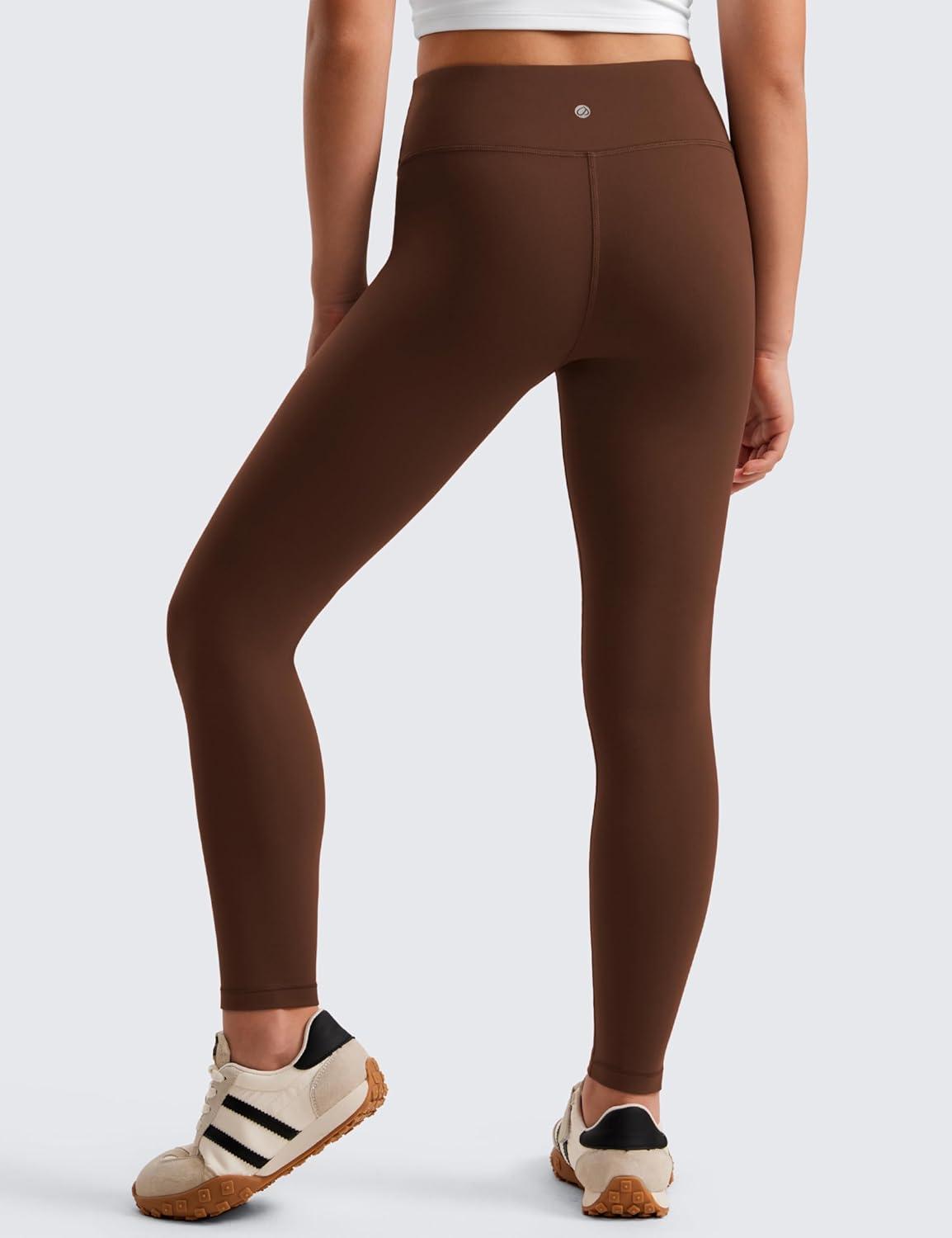 imageCRZ YOGA Girls Butterluxe Full Length Yoga Leggings Athletic Sports Casual Pants High Waist Tights Kids TeenLava Brown