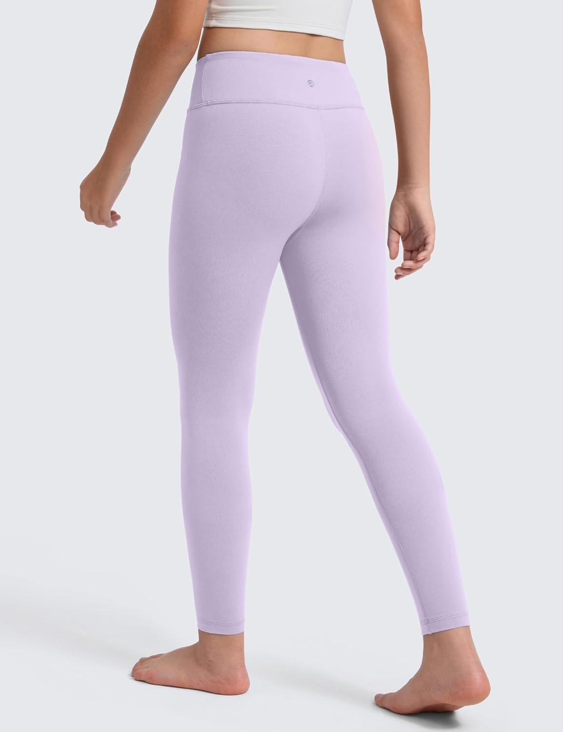 imageCRZ YOGA Girls Butterluxe Full Length Yoga Leggings Athletic Sports Casual Pants High Waist Tights Kids TeenLilac Air