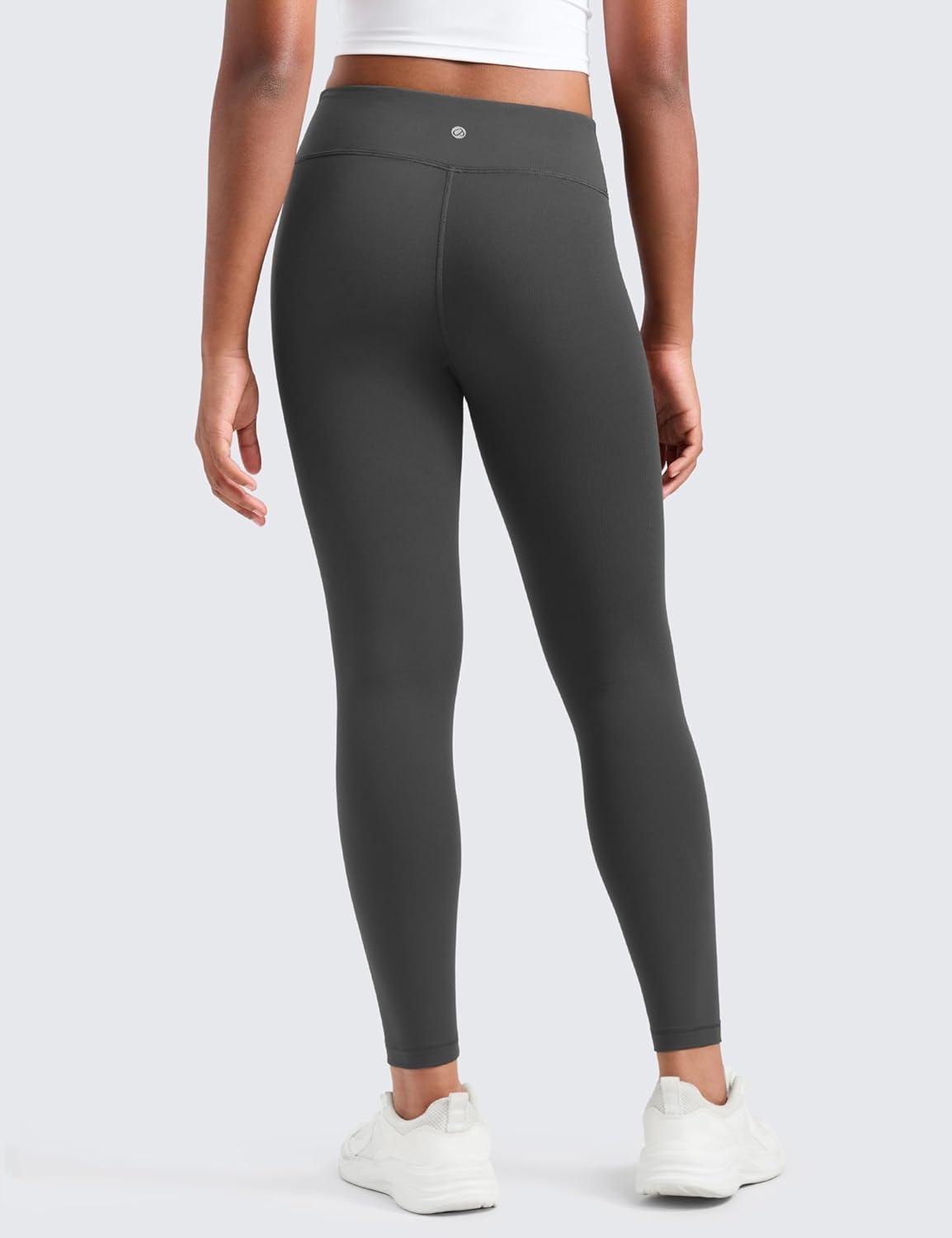 imageCRZ YOGA Girls Butterluxe Full Length Yoga Leggings Athletic Sports Casual Pants High Waist Tights Kids TeenMysterious Grey