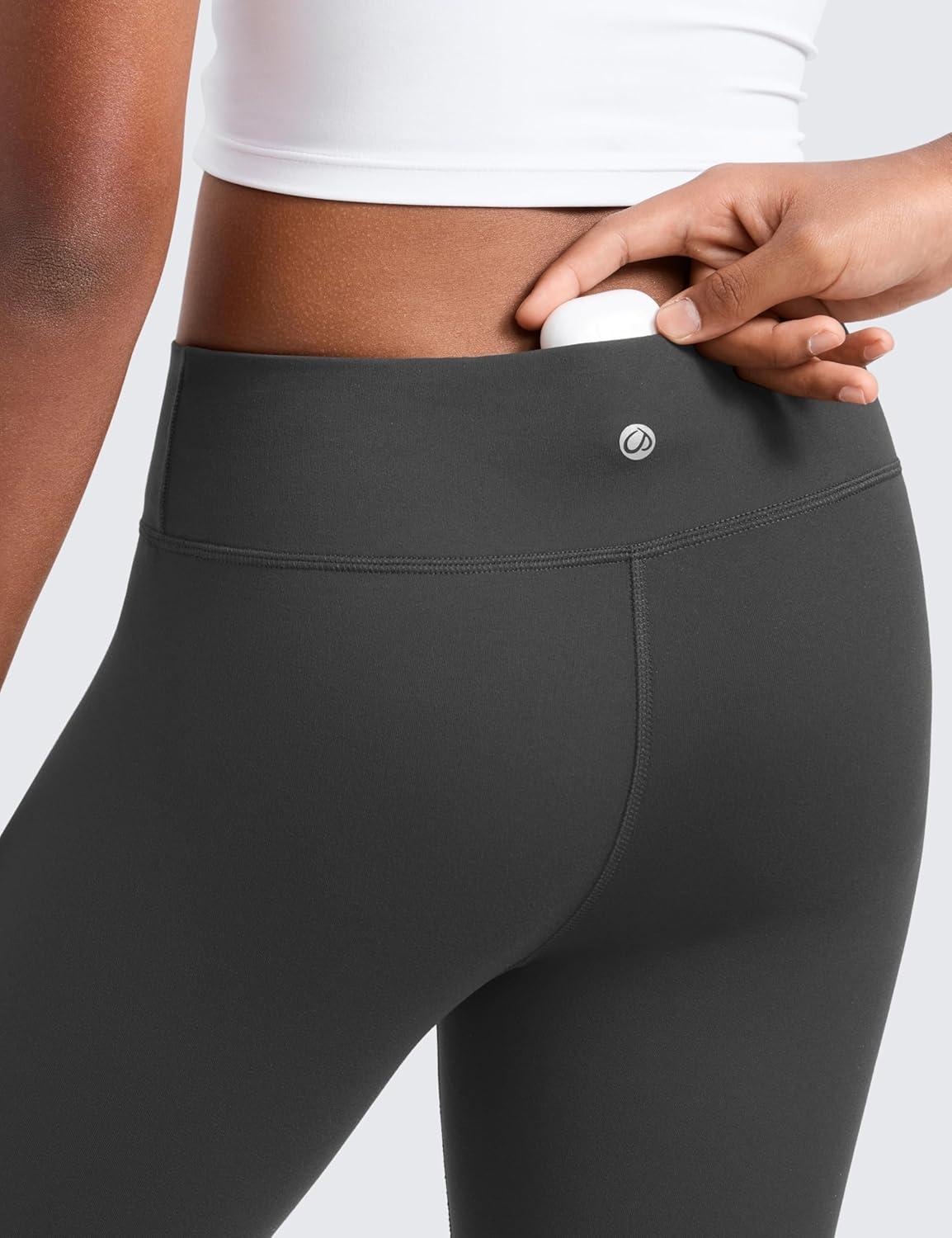 imageCRZ YOGA Girls Butterluxe Full Length Yoga Leggings Athletic Sports Casual Pants High Waist Tights Kids TeenMysterious Grey